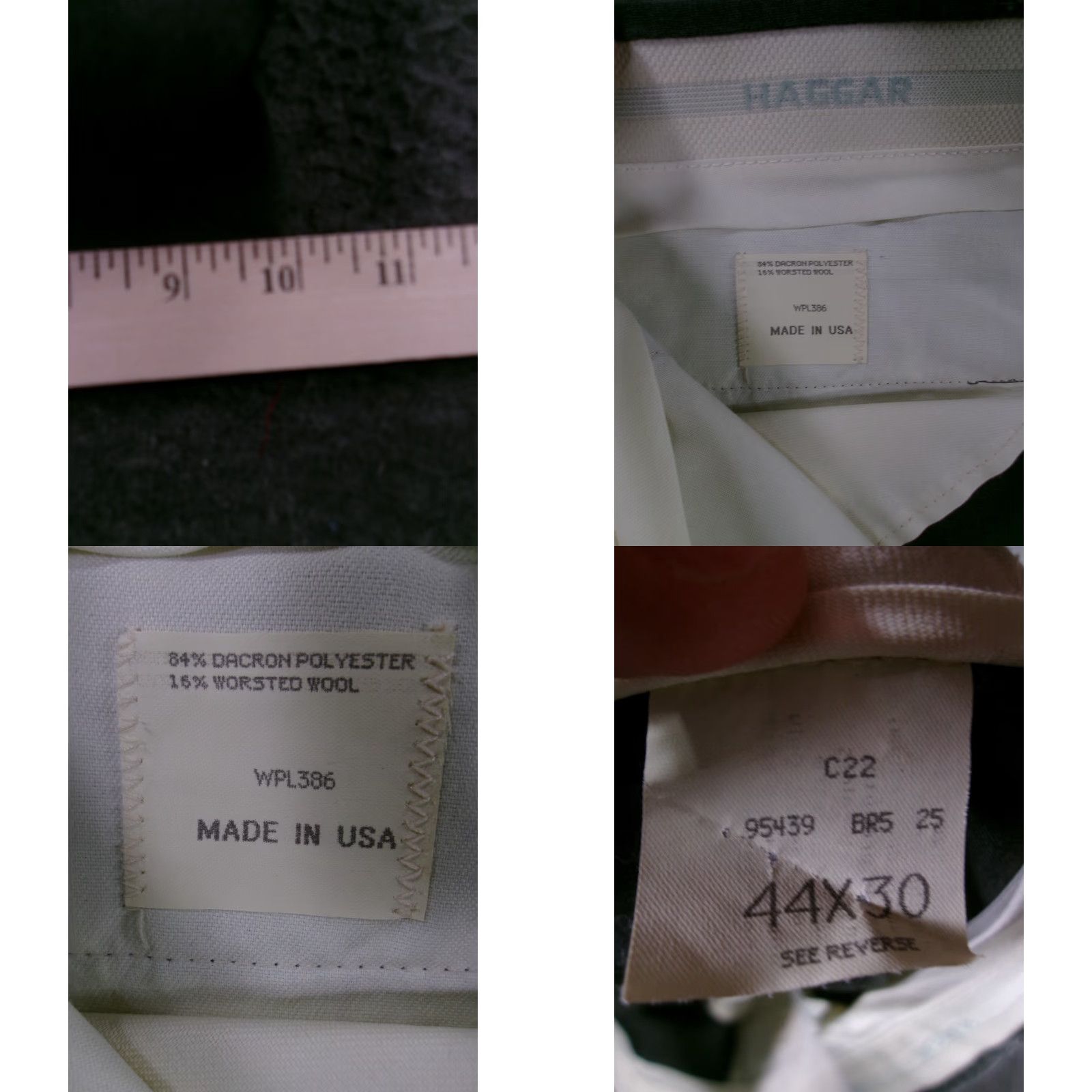 Haggar VINTAGE Haggar Pants Men 44X20 Gray Wool Blend Dress Trousers Slacks USA Made Size US 44 / EU 60 - 8 Thumbnail