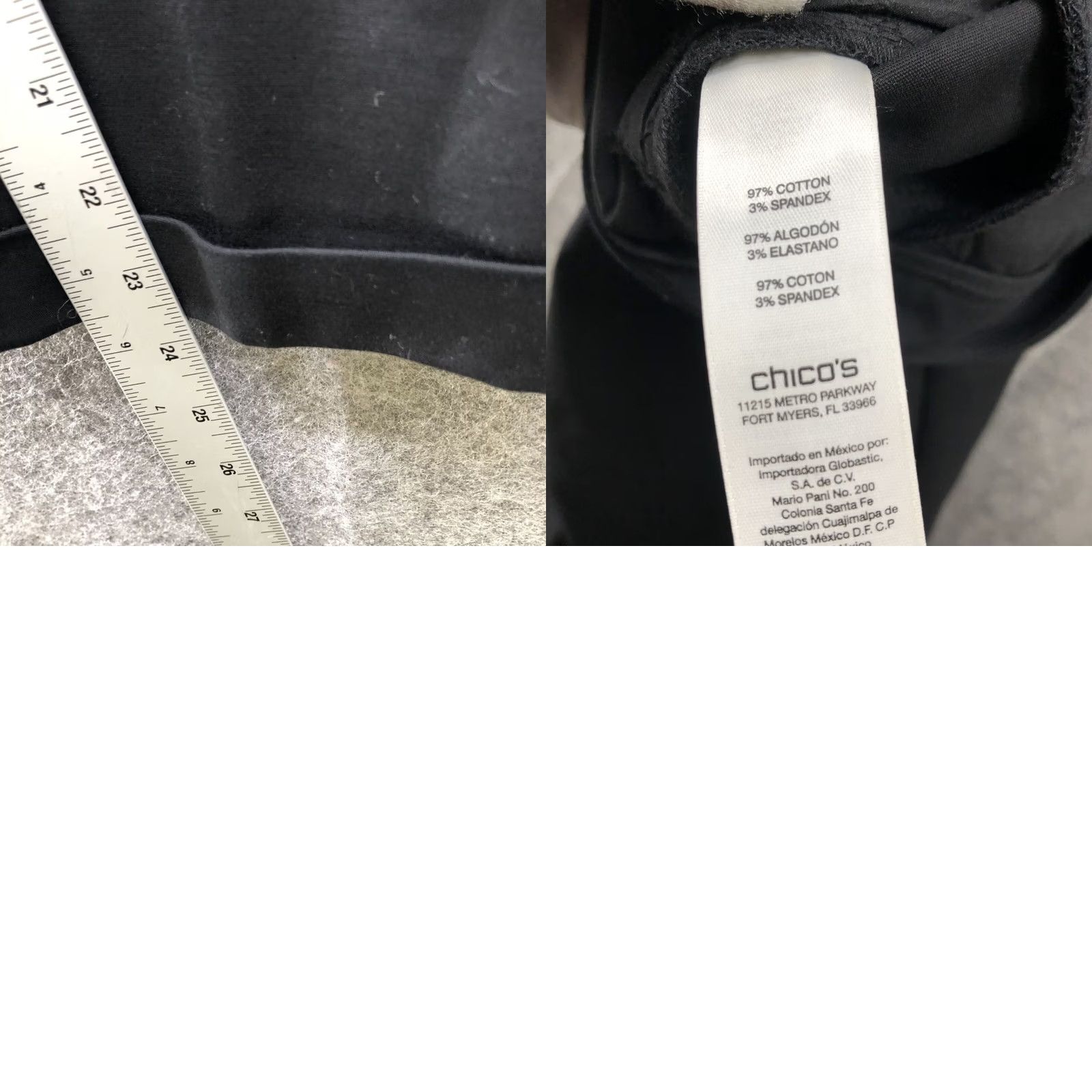 Vintage Chico's So Slimming Crop Pants Womens Size 8 Black Flat Front Slim Cropped Pants Womens 8 Black Size 30" / US 8 / IT 44 - 8 Thumbnail