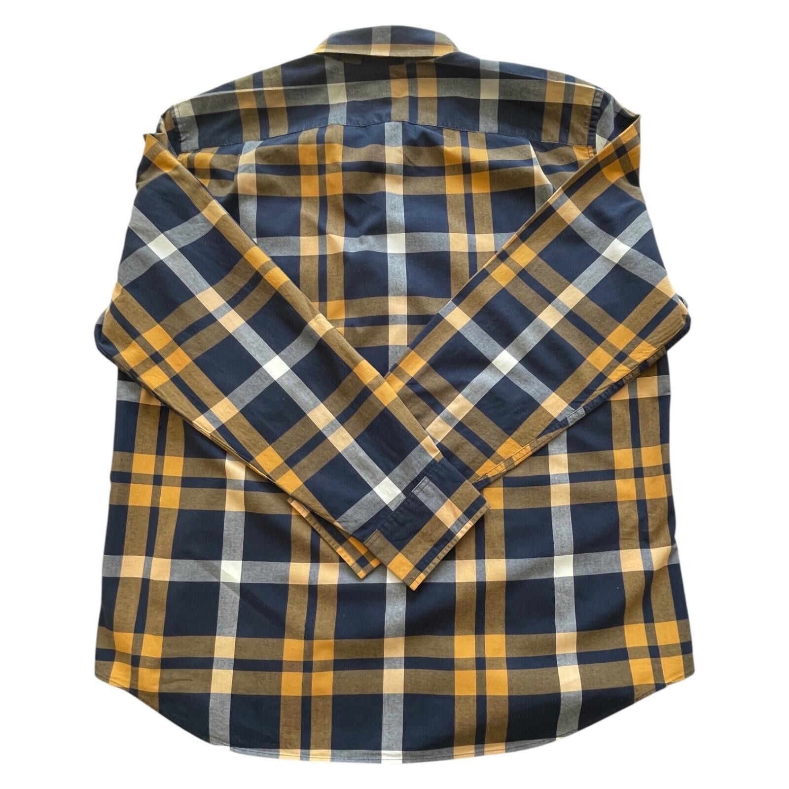 J.Crew J Crew Mens XL Vintage Blue/Gold Plaid LS Button Down Shirt Size US XL / EU 56 / 4 - 4 Thumbnail