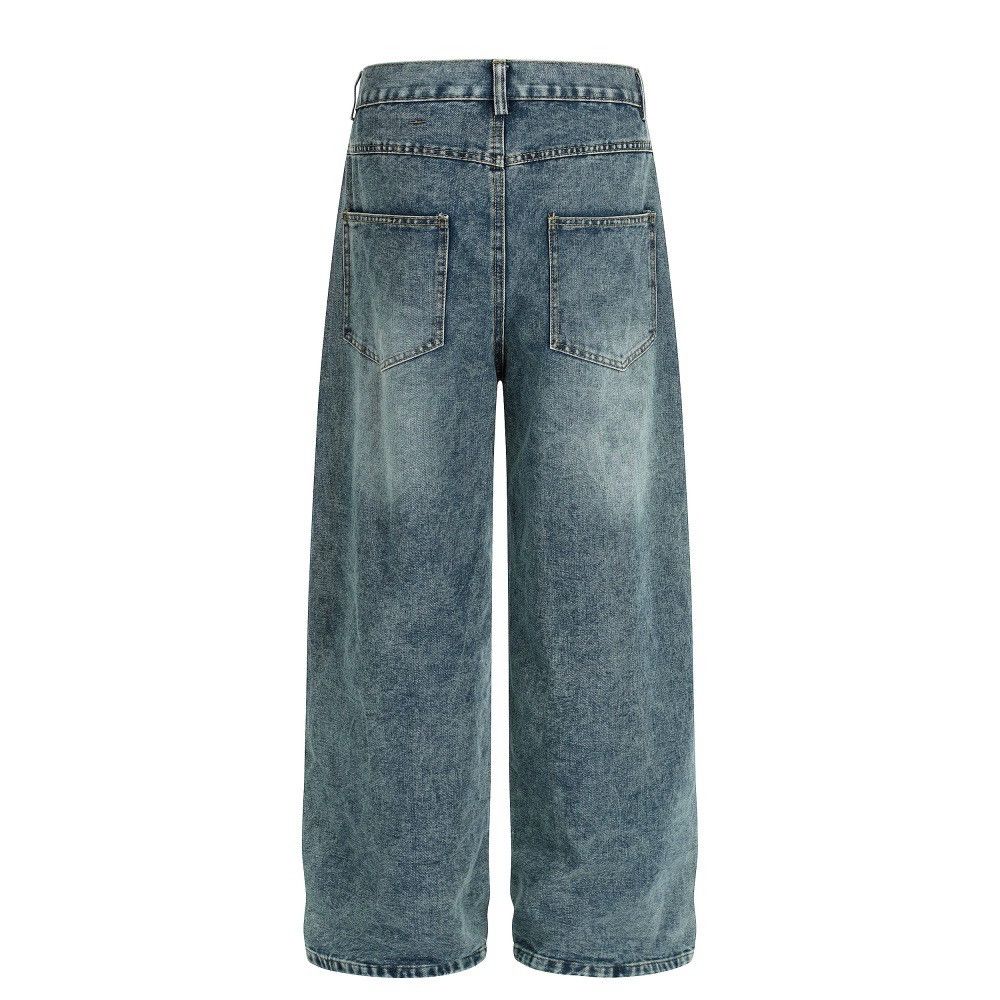 Jean Men's cartoon funny embroidered washed straight jeans Size US 32 / EU 48 - 2 Thumbnail