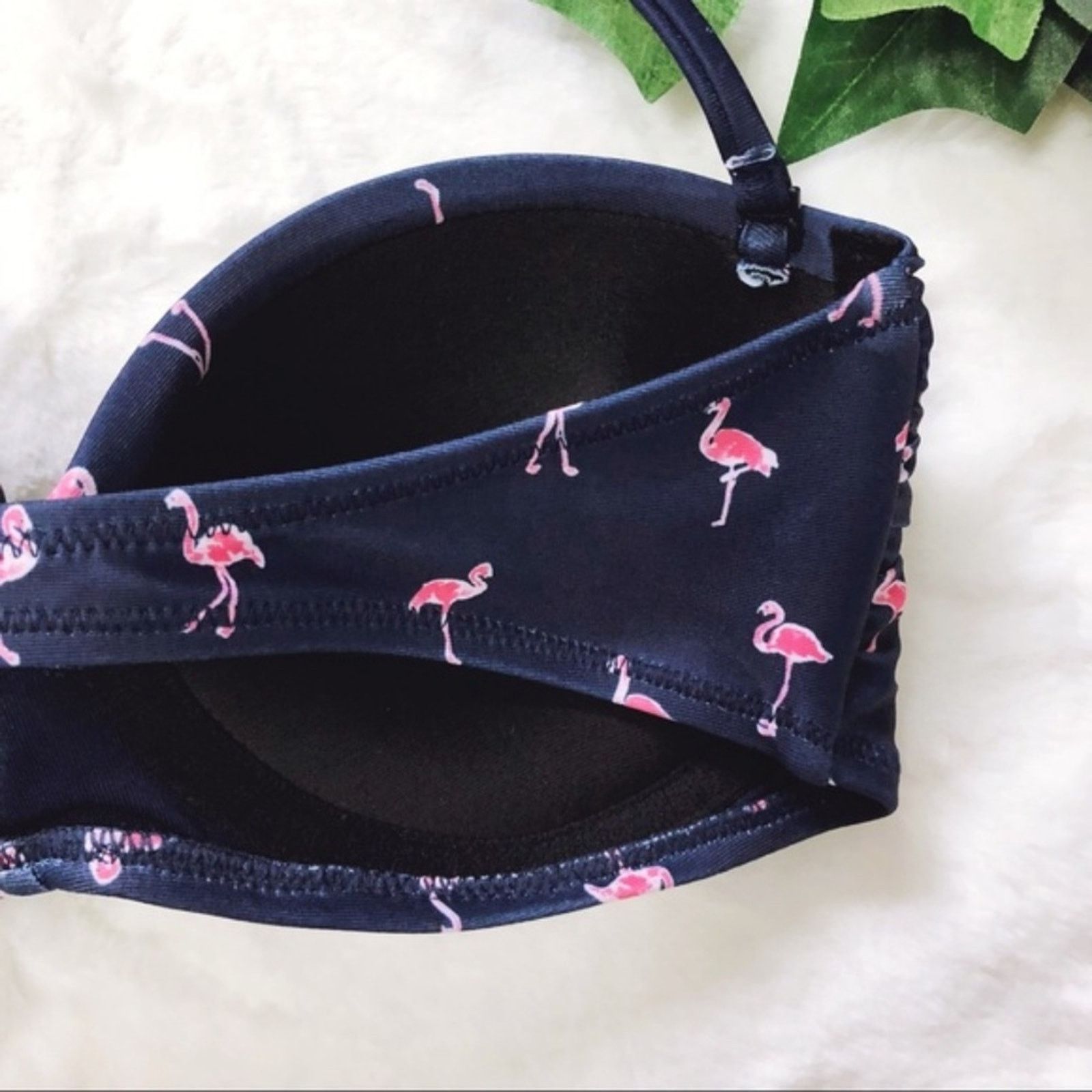 Gap GAP Flamingo Navy Blue Twist Bandeau Bikini Top Size XS / US 0-2 / IT 36-38 - 7 Thumbnail