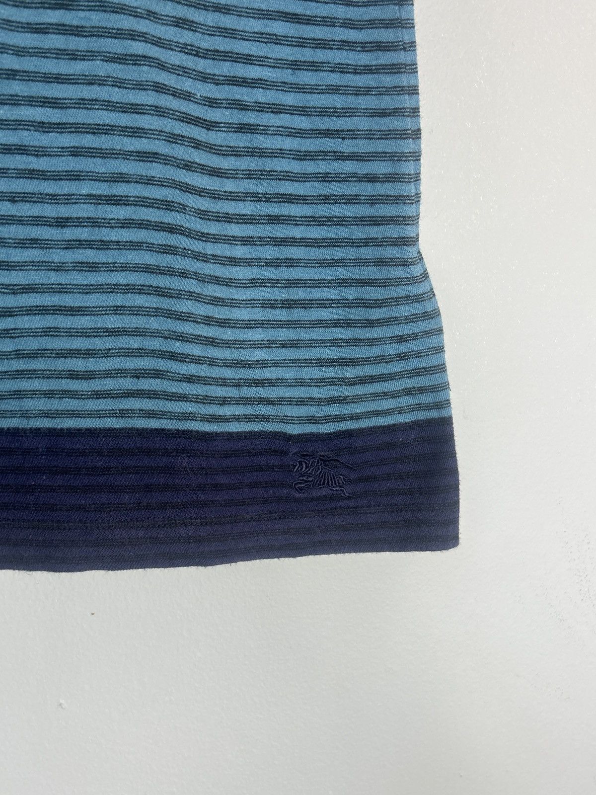 Burberry Burberry Brit Striped Pocket Cotton Linen Blend T-shirt Size US L / EU 52-54 / 3 - 3 Thumbnail