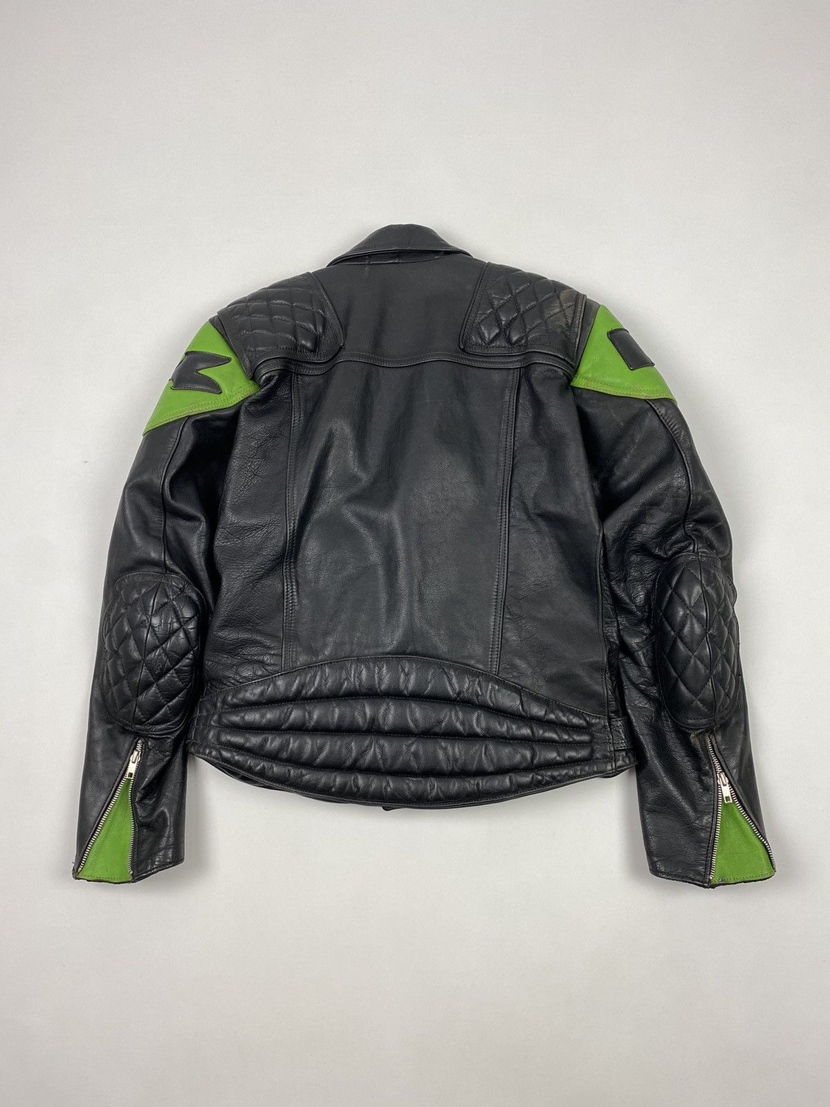 Vintage 1970s Vintage Distressed Kawasaki Heavy Leather Biker Jacket Size US M / EU 48-50 / 2 - 7 Thumbnail