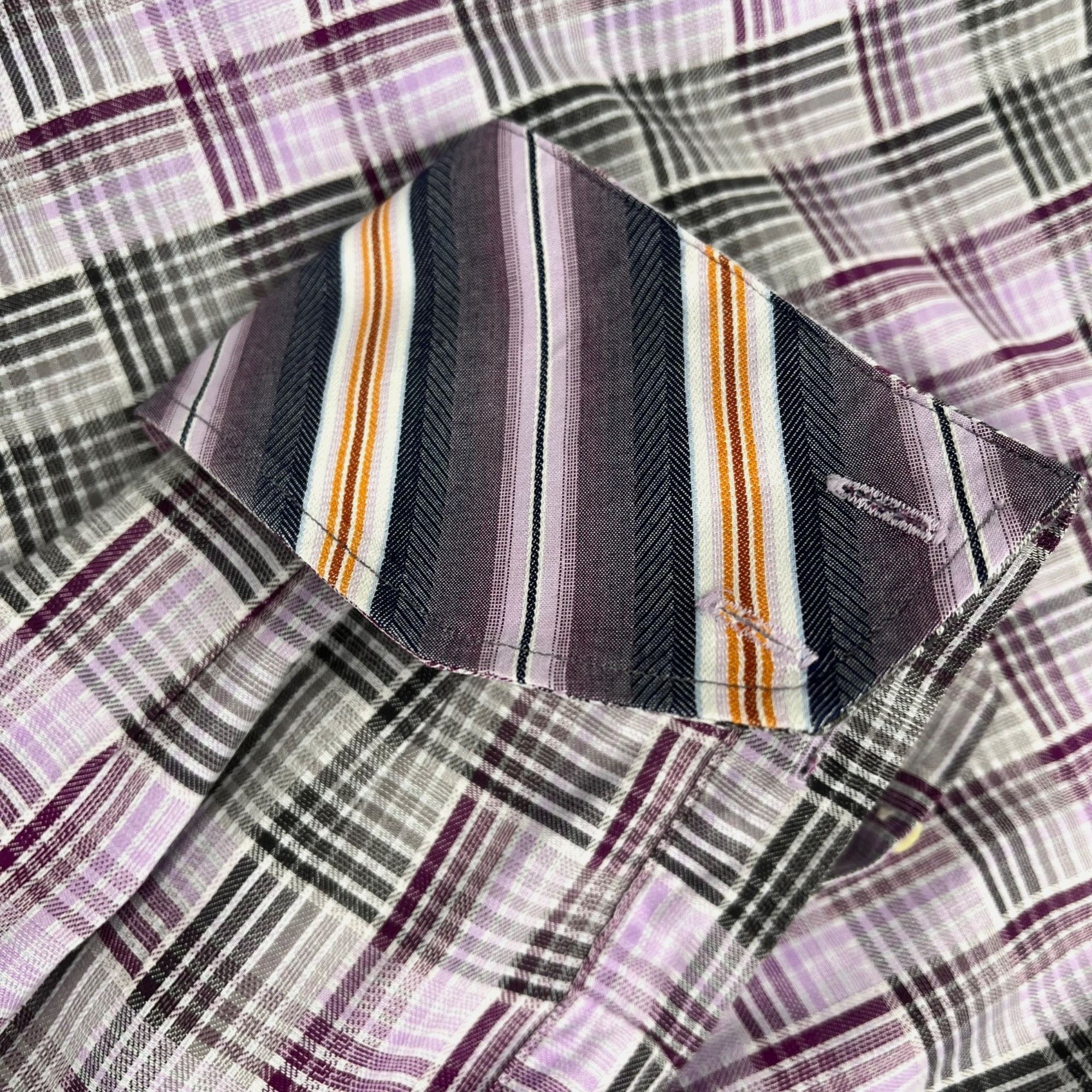 Thomas Dean Thomas Dean Menn's Purple Plaid Button-Front Shirt Size L Co Size US L / EU 52-54 / 3 - 3 Thumbnail