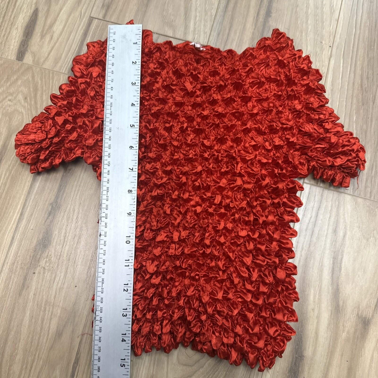 FCUK Vintage Y2K 90s Satin Red Popcorn Magic Stretch Top Fairy Size ONE SIZE - 4 Thumbnail