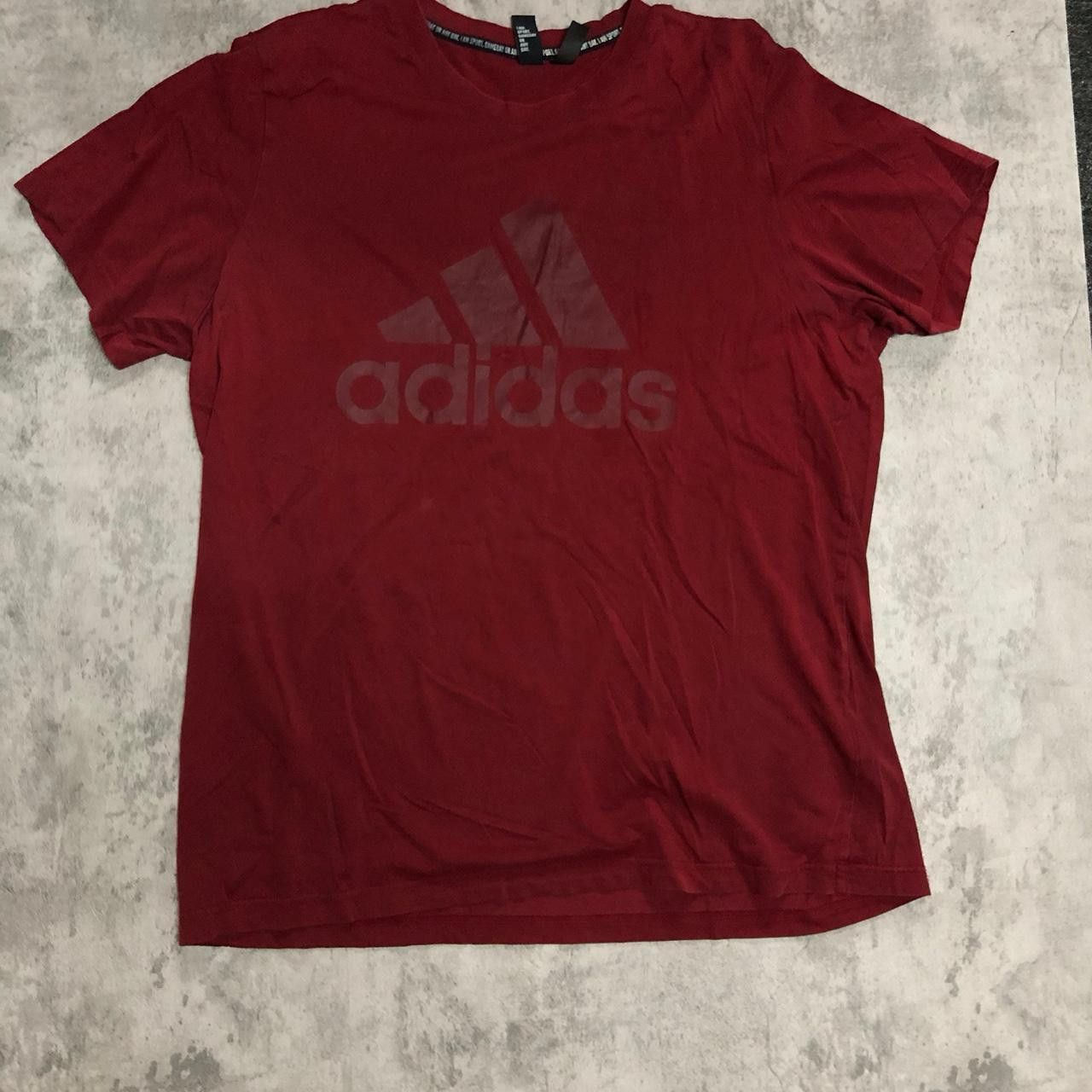 Adidas Burgundy Adidas sportswear t-shirt #sportswear Size US XL / EU 56 / 4 - 1 Thumbnail