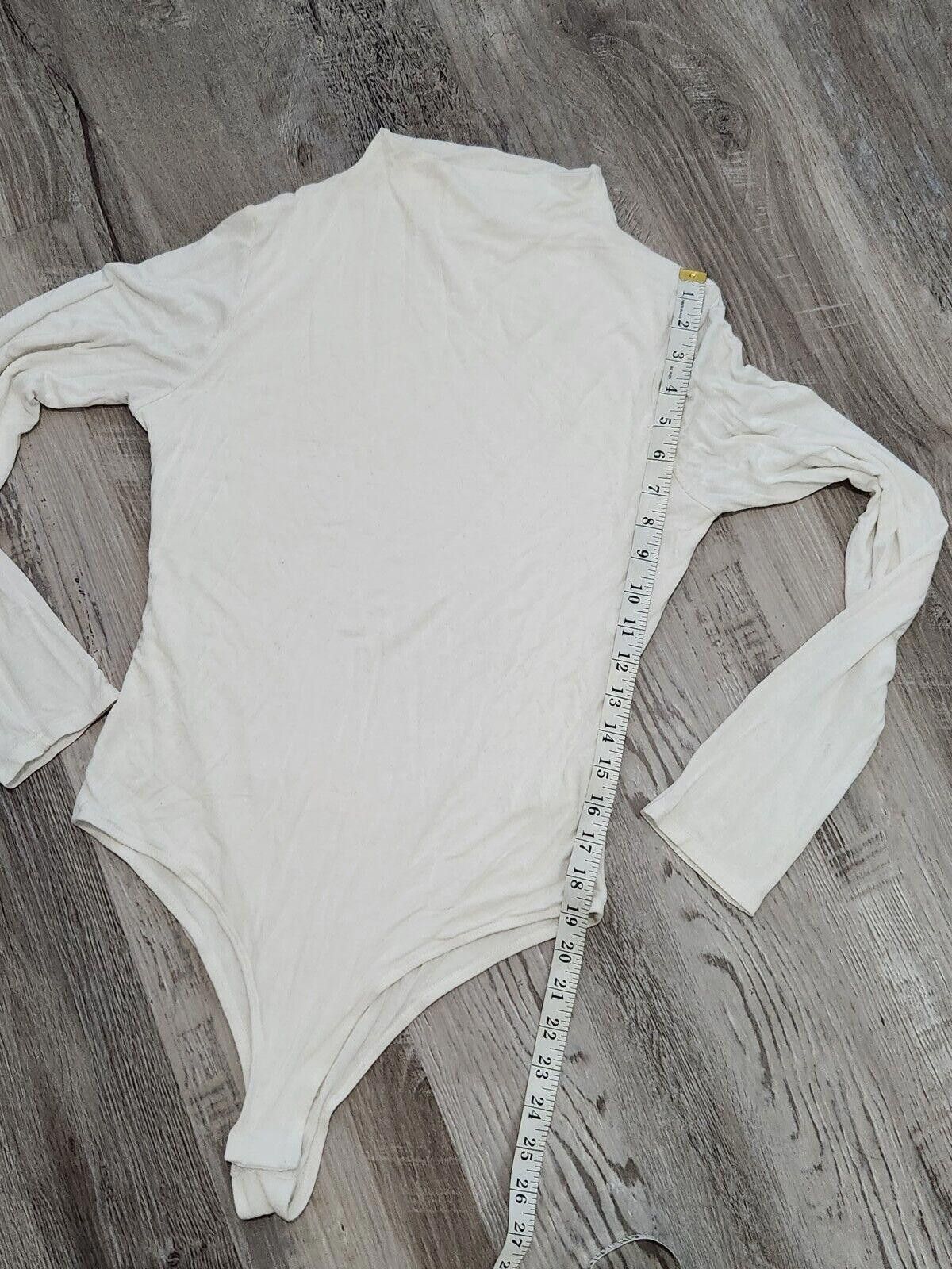 Designer Wasabi And Mint Body Suit Long Sleeve White Mock Neck Large Size L / US 10 / IT 46 - 5 Thumbnail