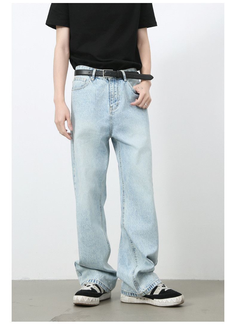 Japanese Brand × Jean Men's Japanese retro straight loose light blue jeans Size US 34 / EU 50 - 2 Thumbnail