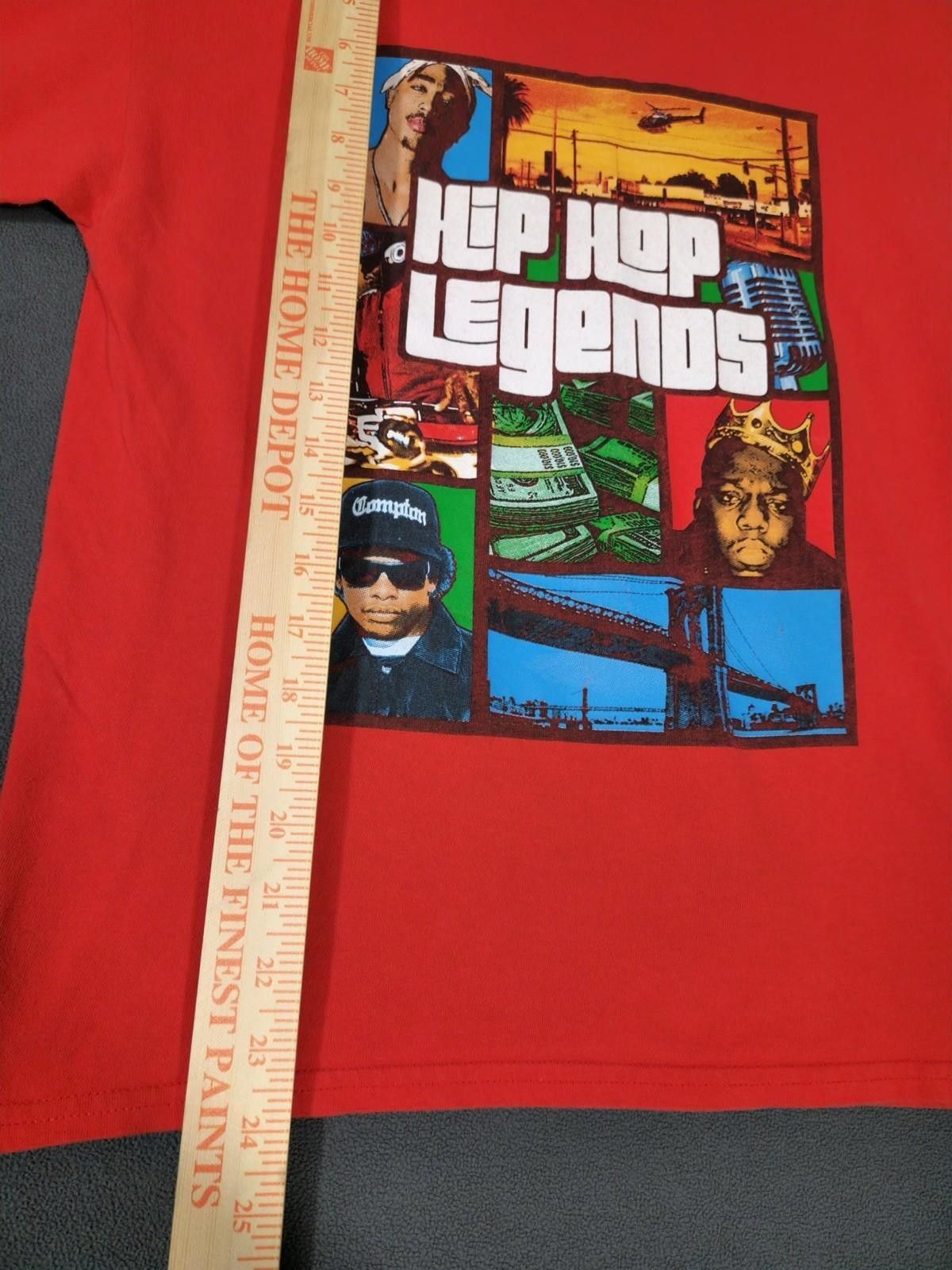 Gildan Hip Hop Legends T-Shirt Tupac Biggie Eazy-E Rap Red Youth #2 Size US L / EU 52-54 / 3 - 2 Thumbnail
