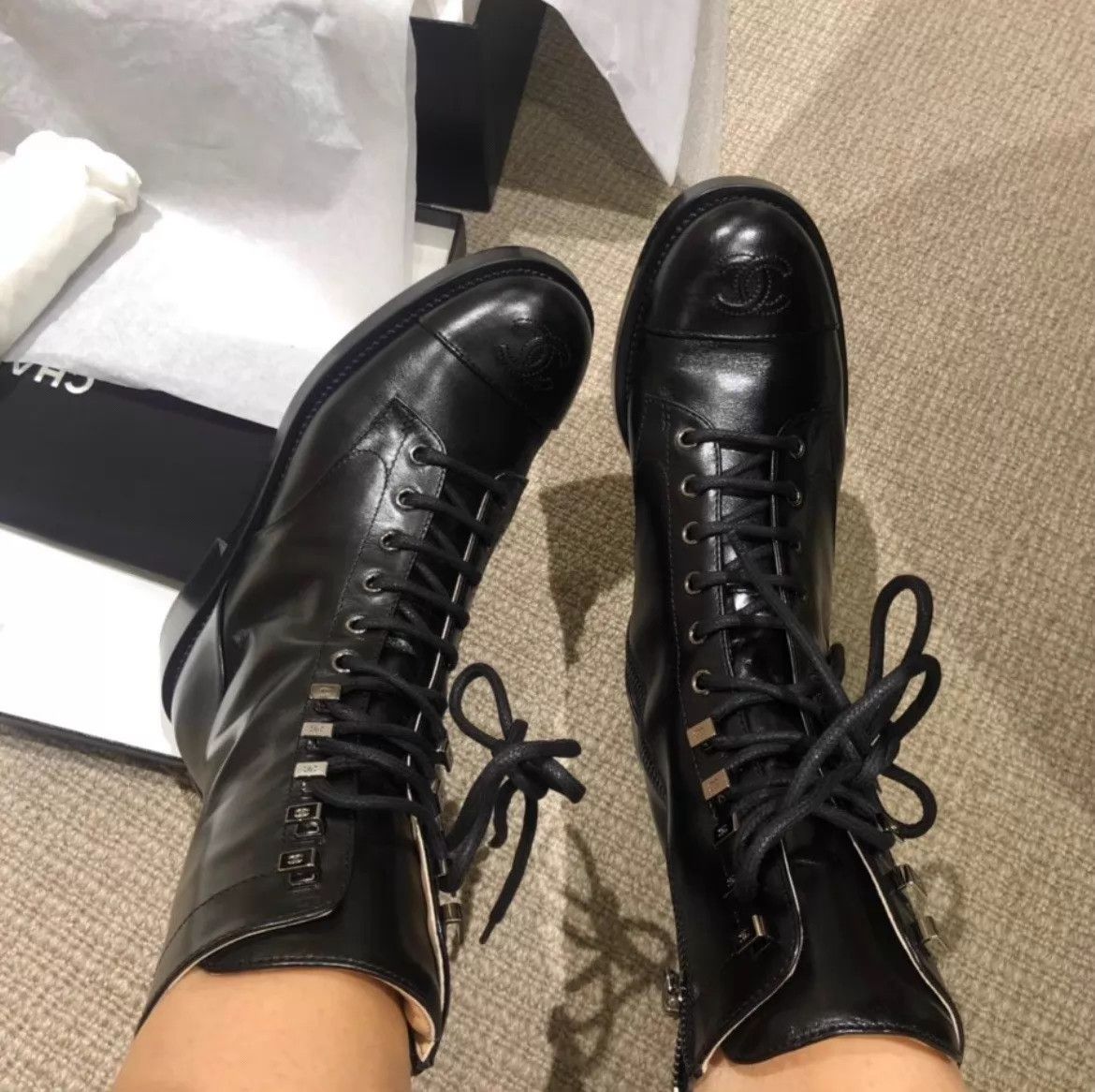 Chanel CHANEL pre-owned matte black mid-calf boots 37c Size US 6.5 / IT 36.5 - 7 Thumbnail