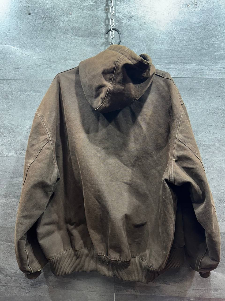 Carhartt Vintage 90s Carhartt J130 DKB Hooded Brown Jacket Size US XXL / EU 58 / 5 - 18 Thumbnail