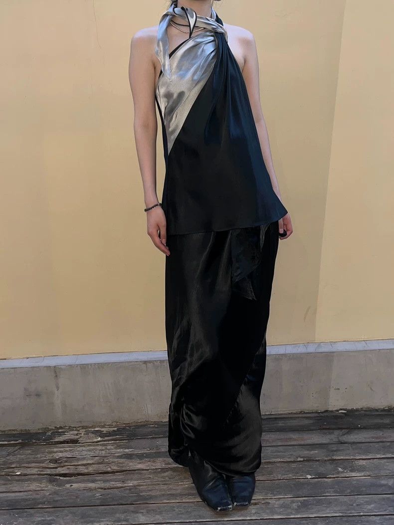 Helmut Lang Helmut Lang Two-Way Satin Halter Top - dmc Size US M / EU 48-50 / 2 - 1 Thumbnail