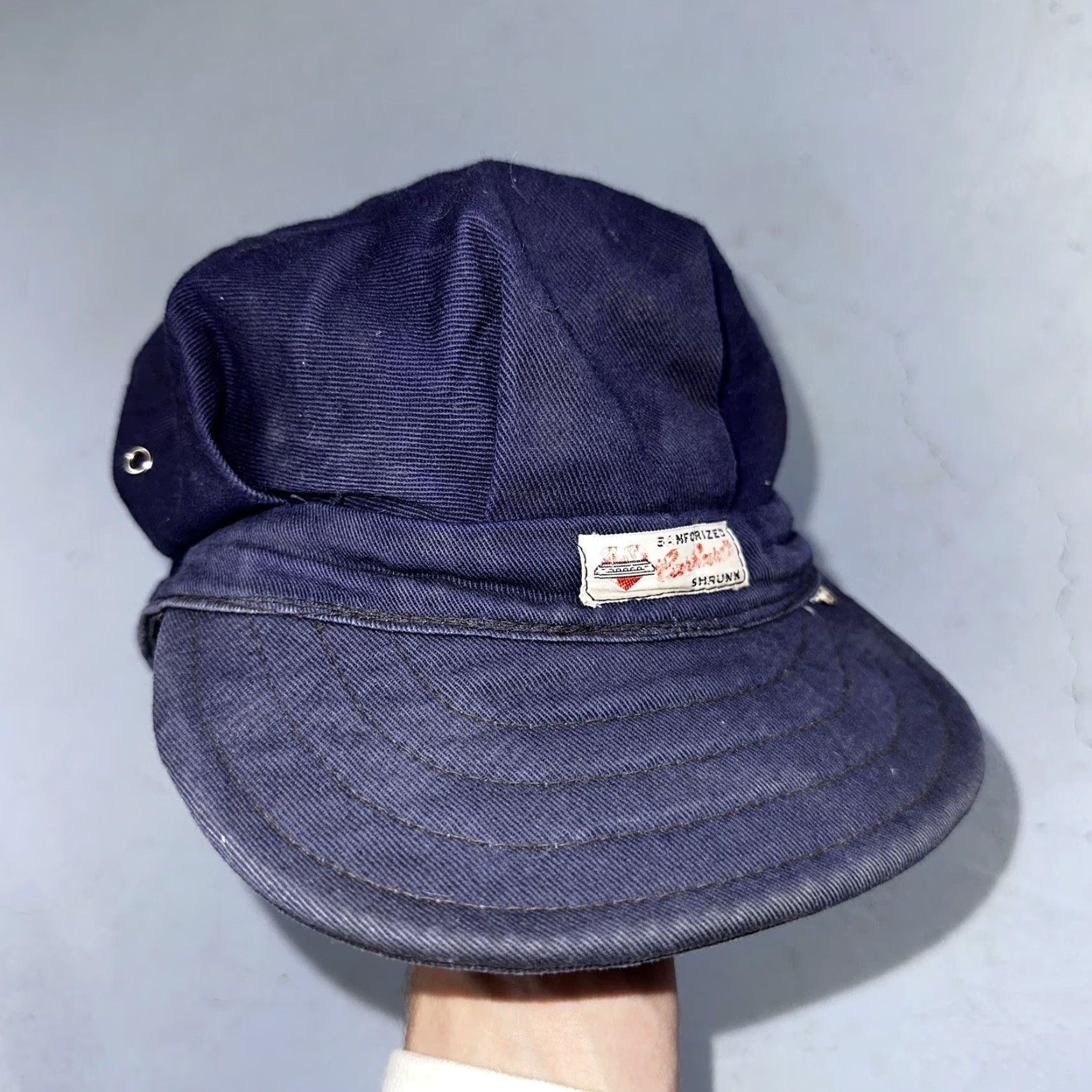 Carhartt VINTAGE Carhartt Cap Hat Denim 1950s 60s Union Workwear Conductor Heart Logo Blue Adult One Size 6 3/4 Mens Womens Girls Boys Size ONE SIZE - 4 Thumbnail