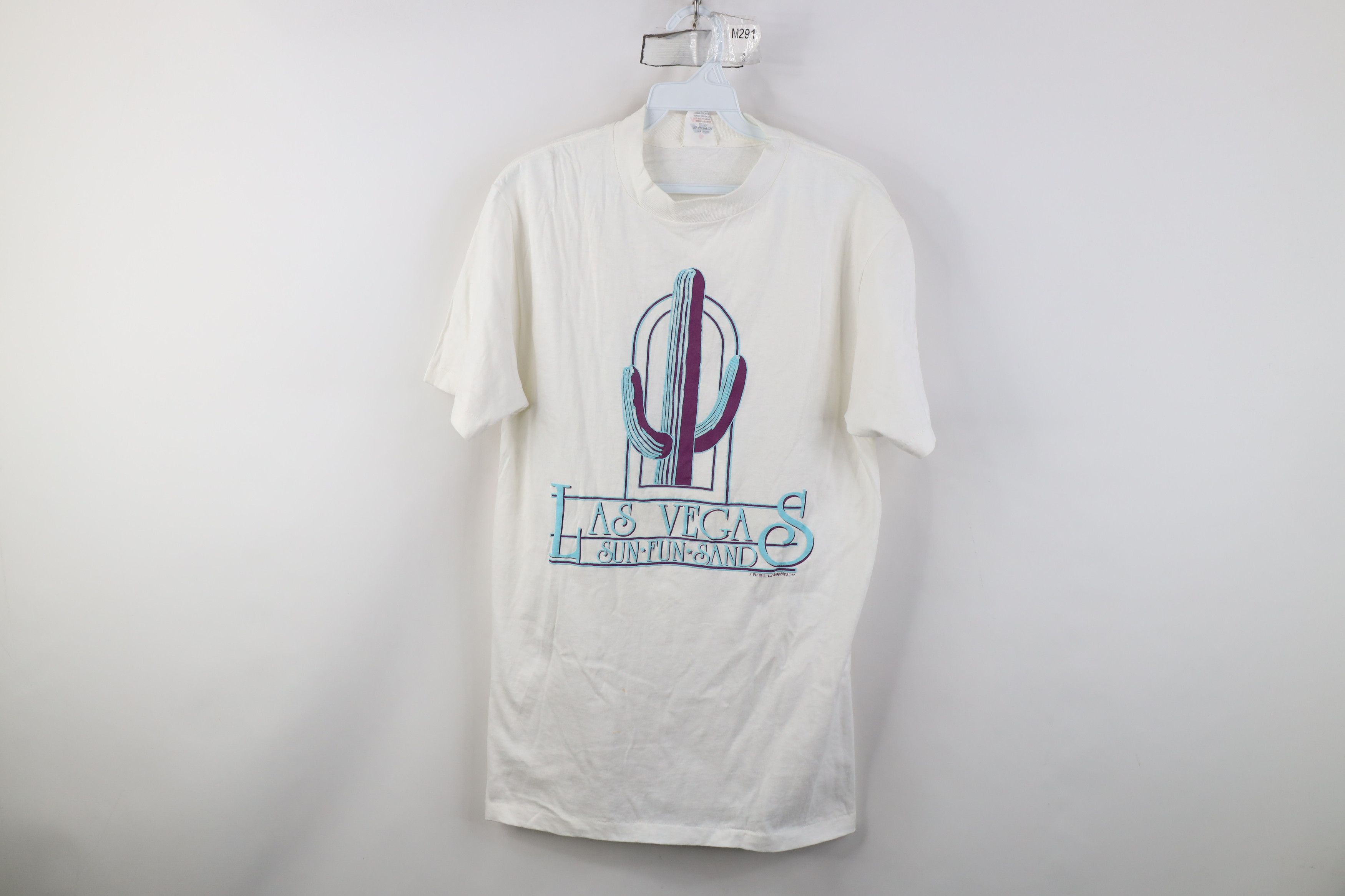 Vintage Vintage 90s Streetwear Sun Fun Sand Cactus T-Shirt White USA Size US M / EU 48-50 / 2 - 1 Thumbnail
