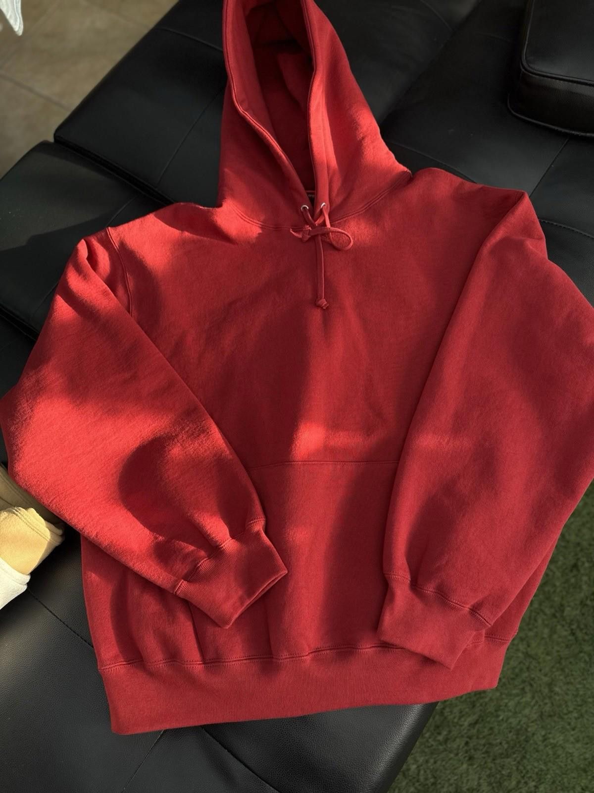 Size L - Supreme Red Appliqué Hooded Sweatshirt (FW25)
