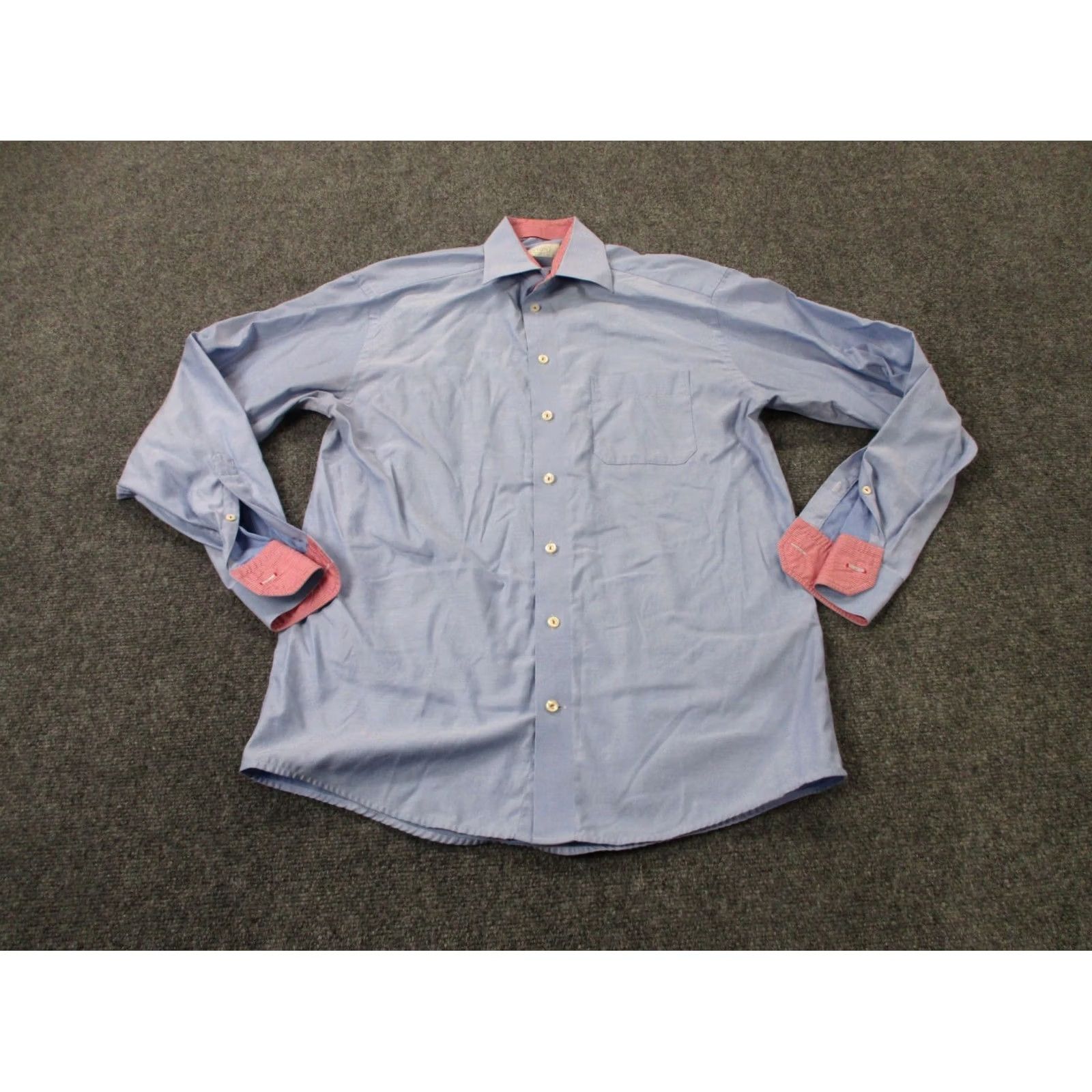 Eton Eton Shirt Men M Blue Classic Fit Dress Business Preppy Golf Lightweight Button-Down Outdoor Size 40R - 2 Thumbnail