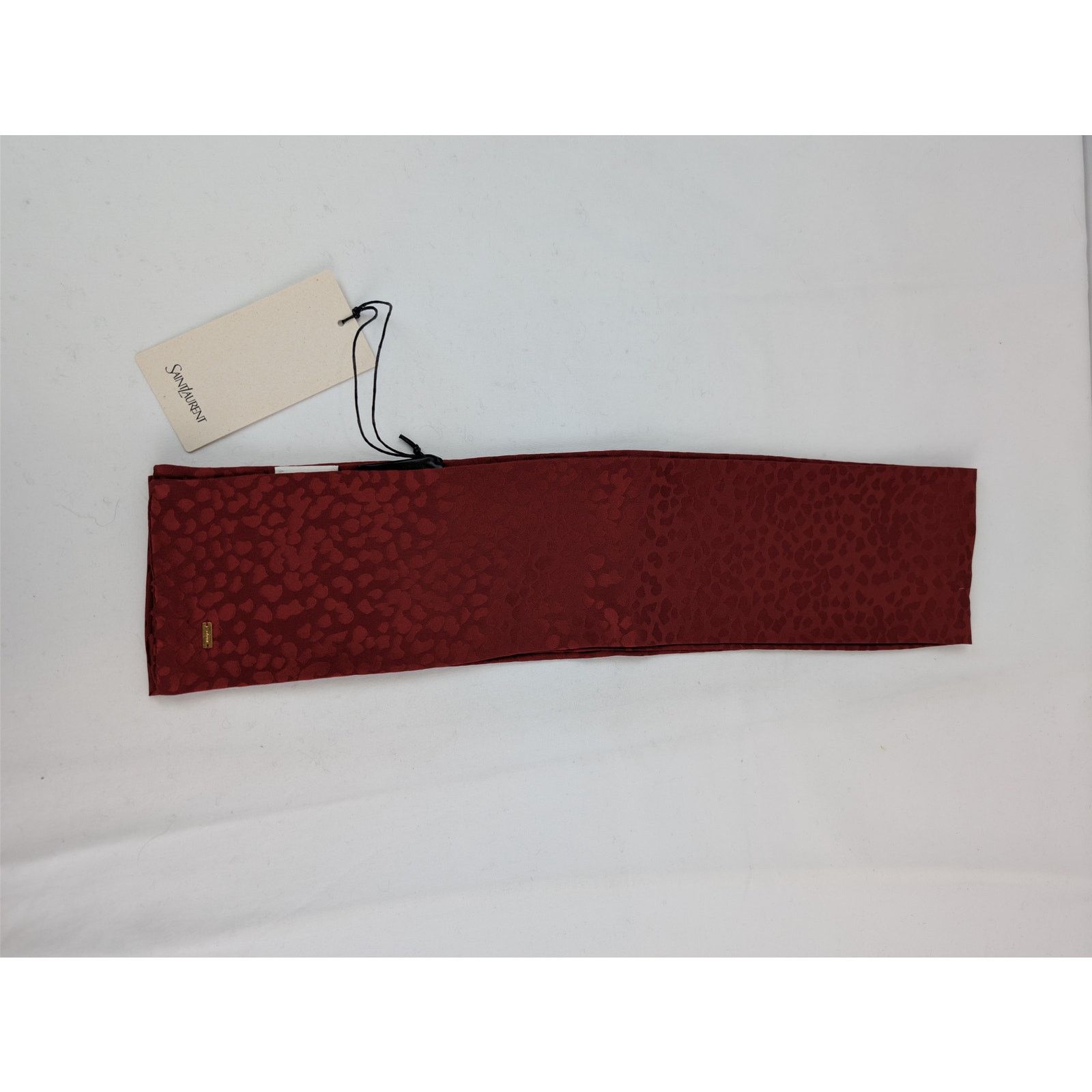 Saint Laurent Paris o1rshd1 Size: OS / Lavalliere Leopard Satin Scarf in Red Size ONE SIZE - 2 Thumbnail