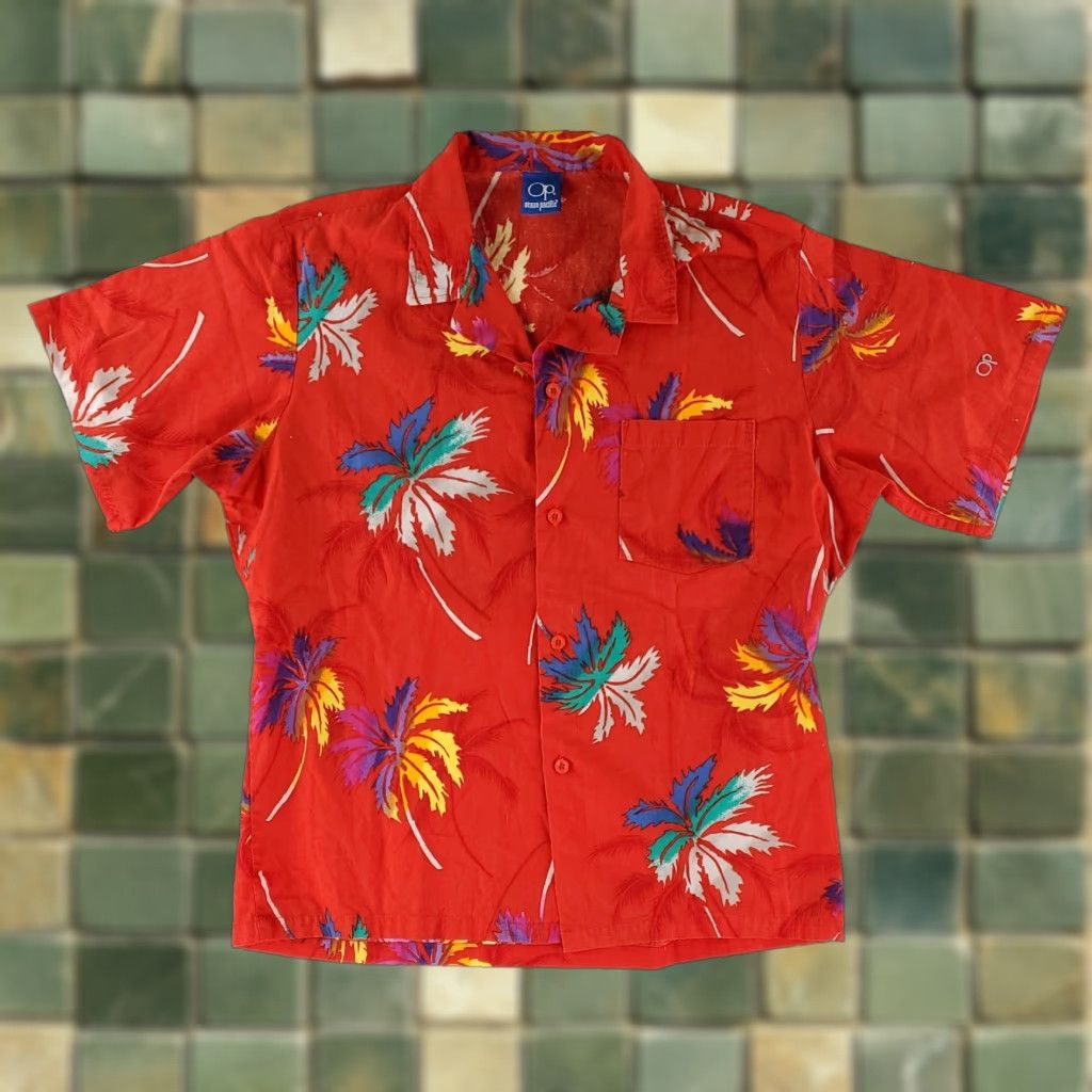 Ocean Pacific VINTAGE Ocean Pacific Hawaiian Shirt Red Button-Up Mens M VTG 80s 90s Ocean Pacific OP VTG Hawaiian Red Button Up Mens M Shirt Size US M / EU 48-50 / 2 - 1 Thumbnail