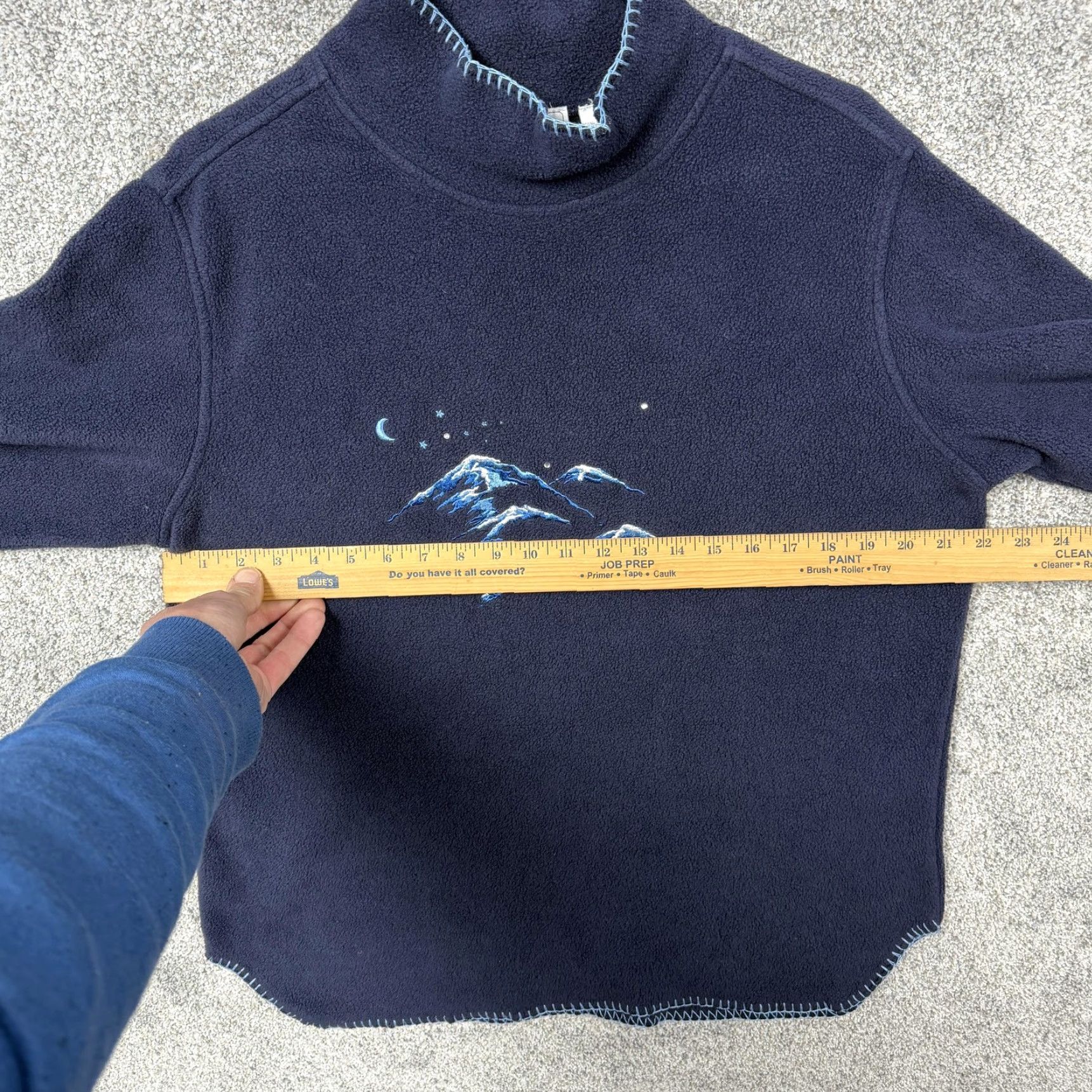 Vintage VINTAGE San Michelle Bay Sweater Pullover Blue L Womens Embroidered Mountain Fleece Mock Neck Cabin Outdoor 90s? Size L / US 10 / IT 46 - 4 Thumbnail