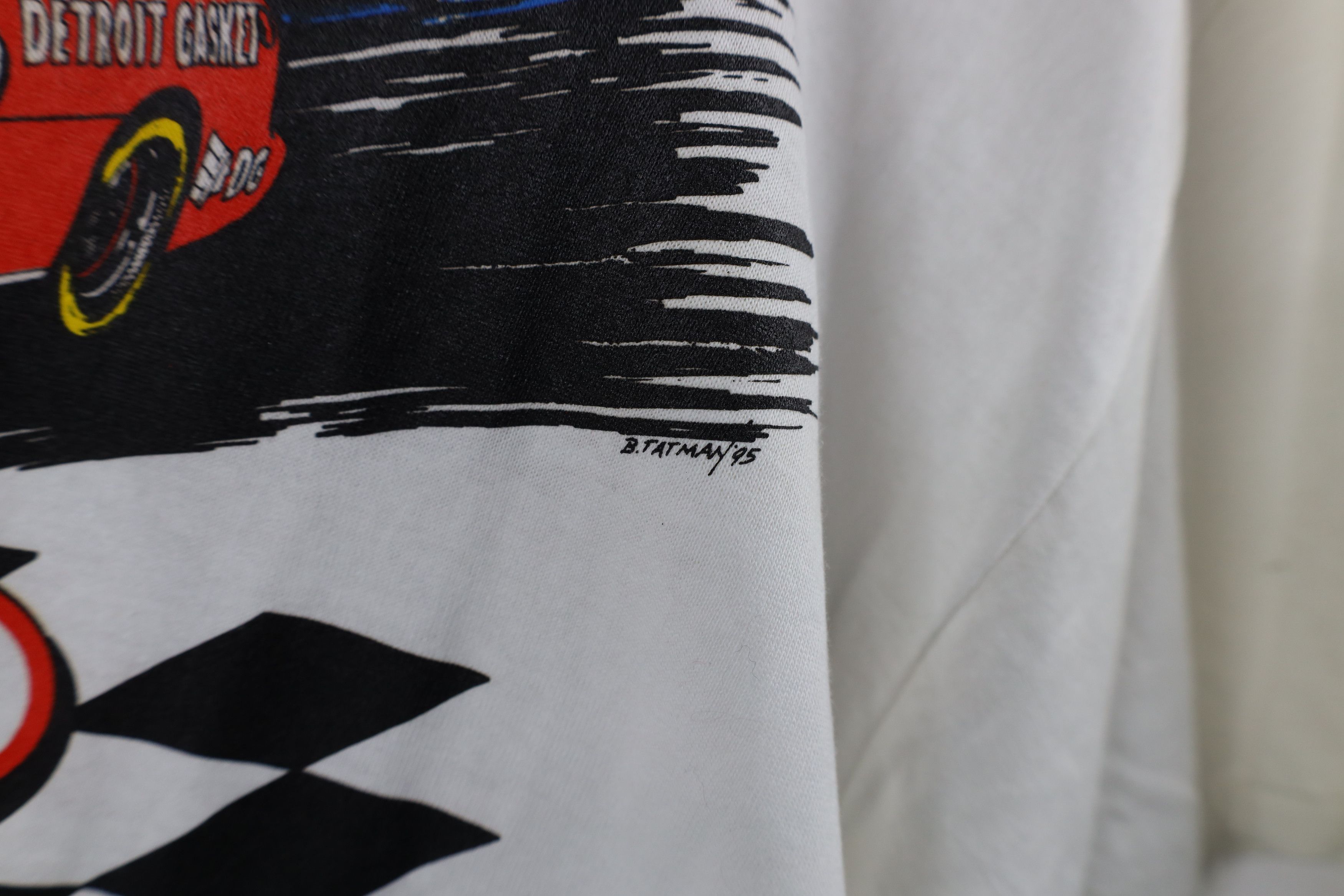 Vintage Vintage 90s Tracy Leslie Detroit Gasket Racing T-Shirt White Size US XXL / EU 58 / 5 - 5 Thumbnail