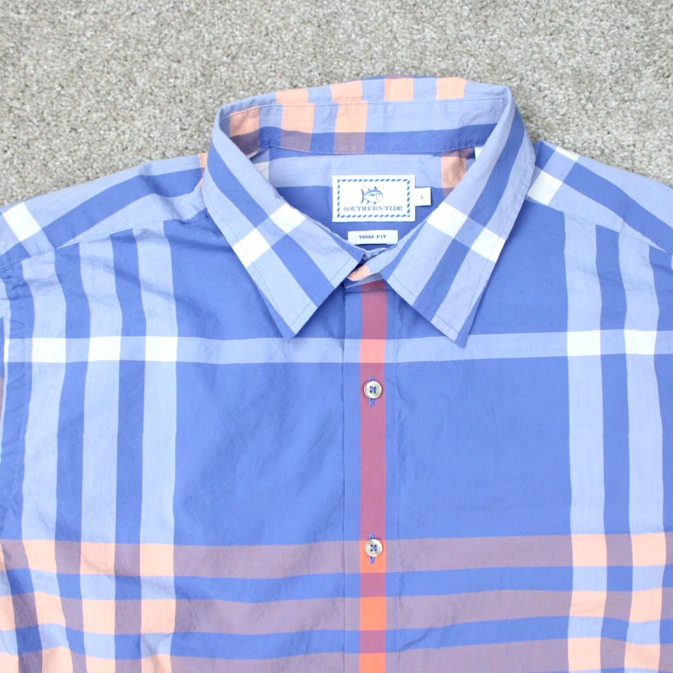 Southern Tide Southern Tide Shirt Mens Large Blue/Pink Plaid Button-Up Long Sleeve Cotton 100% Classic Fit Button-Down Tailored Womens? Size US L / EU 52-54 / 3 - 7 Thumbnail