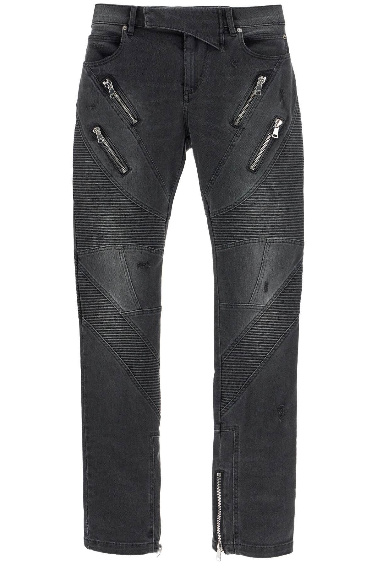 Balmain o1s1wg111025 Slim Fit Biker Jeans in Black Size US 36 / EU 52 - 1 Thumbnail