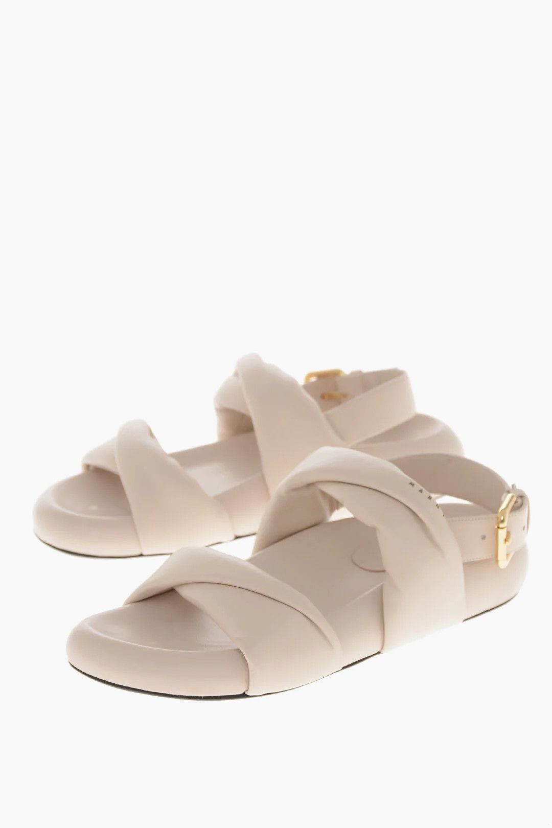 Marni og1mm0326 Leather Slingback Sandals in Beige Size US 10 / IT 40 - 3 Thumbnail