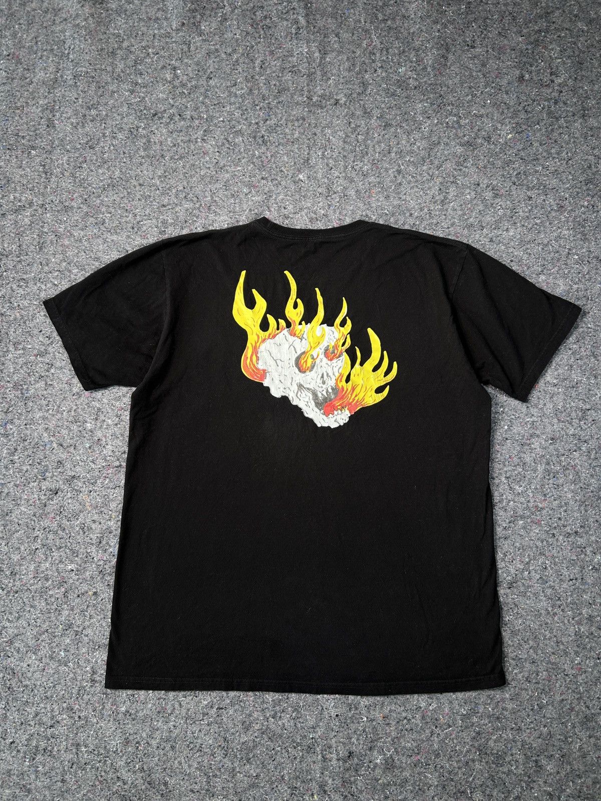Vans VANS Men's Med Tee T-Shirt Black Rowan Zorilla Skull Flames Size US L / EU 52-54 / 3 - 1 Thumbnail