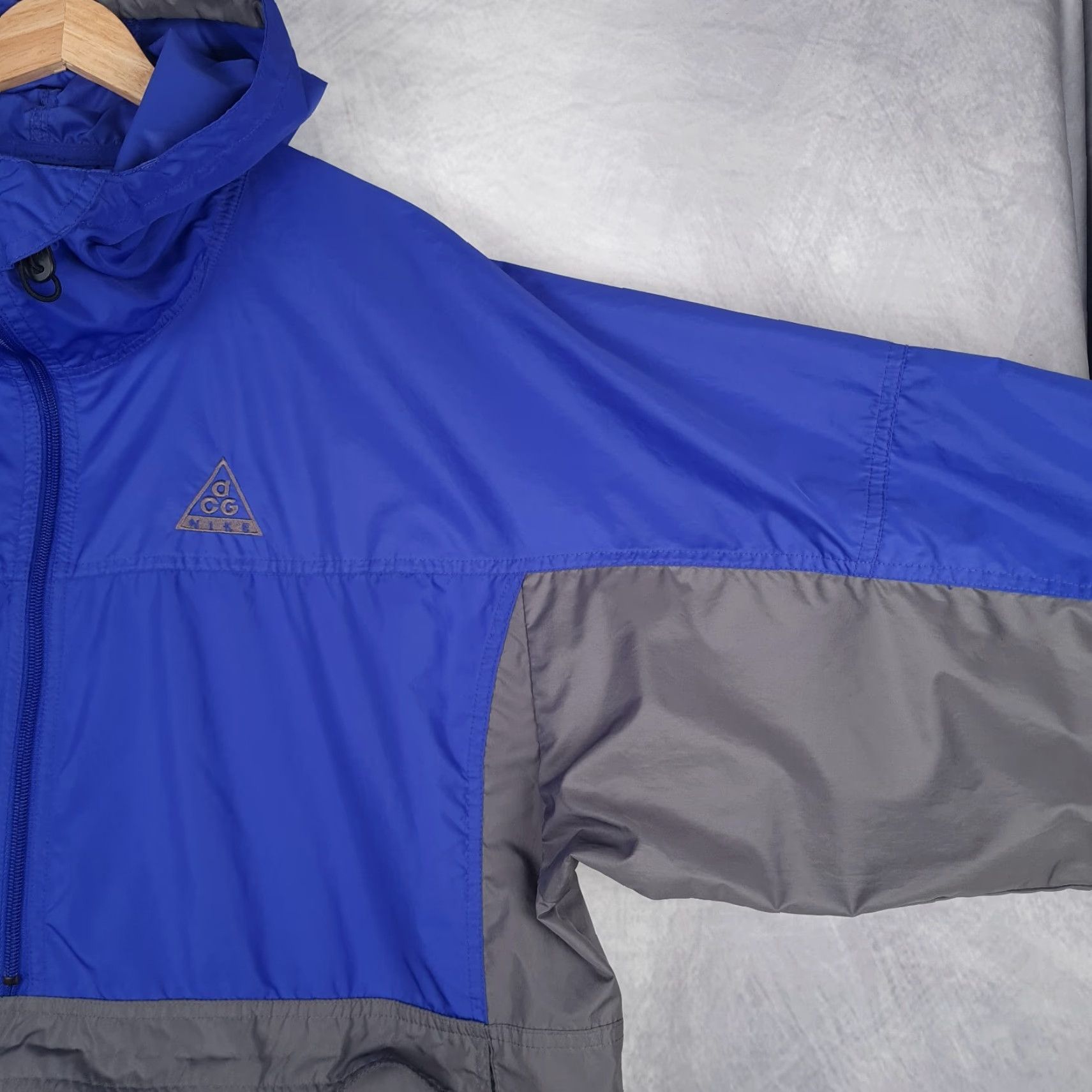 Nike VINTAGE Nike ACG Windbreaker Mens Large Purple Gray Hooded 1/2 Zip Anorak Packable Size US L / EU 52-54 / 3 - 6 Thumbnail