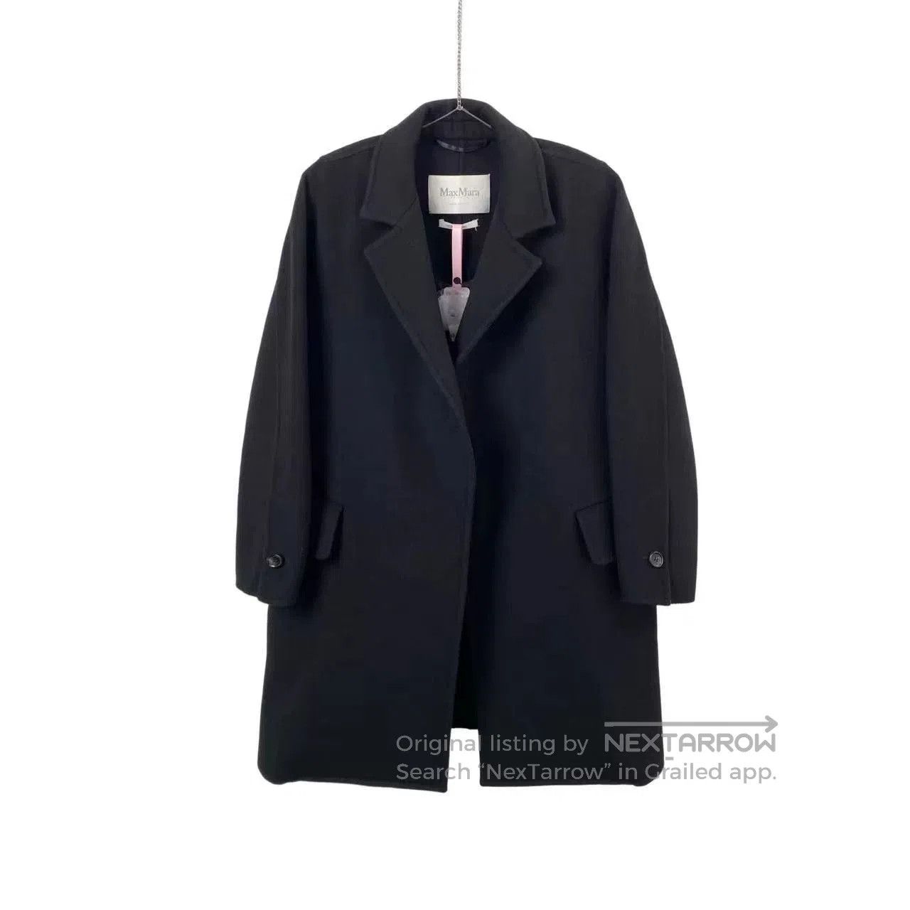 Maxmara Black Cashmere Wool Coat 36.