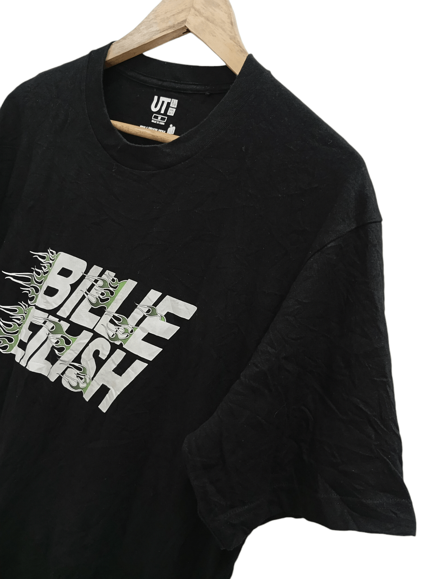 Band Tees × Billie Eilish × Uniqlo 🔥🔥Uniqlo x Billie Eilish Spellout Flame T-Shirt Size US M / EU 48-50 / 2 - 11 Thumbnail
