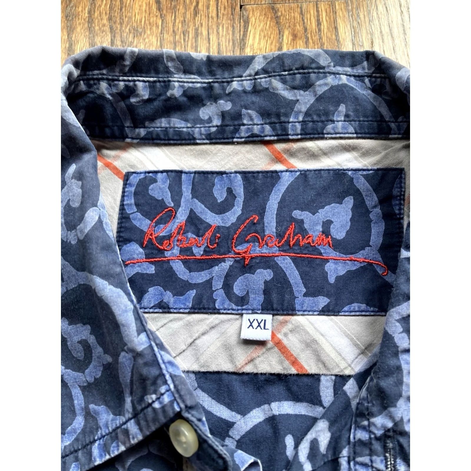 Robert Graham Robert Graham Shirt Mens 2XL Blue Tribal Camp Short Sleeve Hawaiian Tiki Size US XXL / EU 58 / 5 - 3 Thumbnail