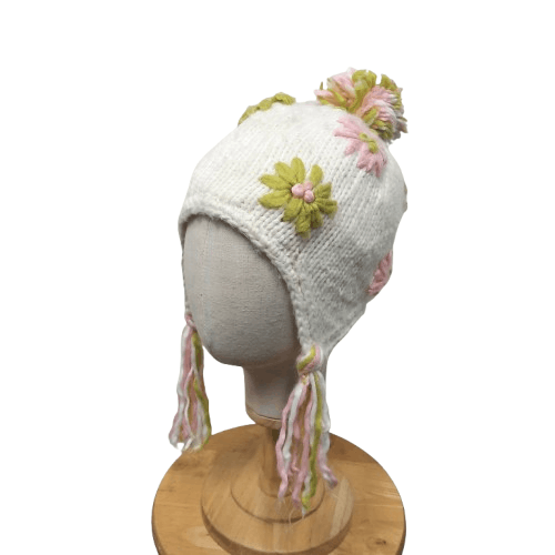 🌸 Screamer flower crochet earflap beanie hat