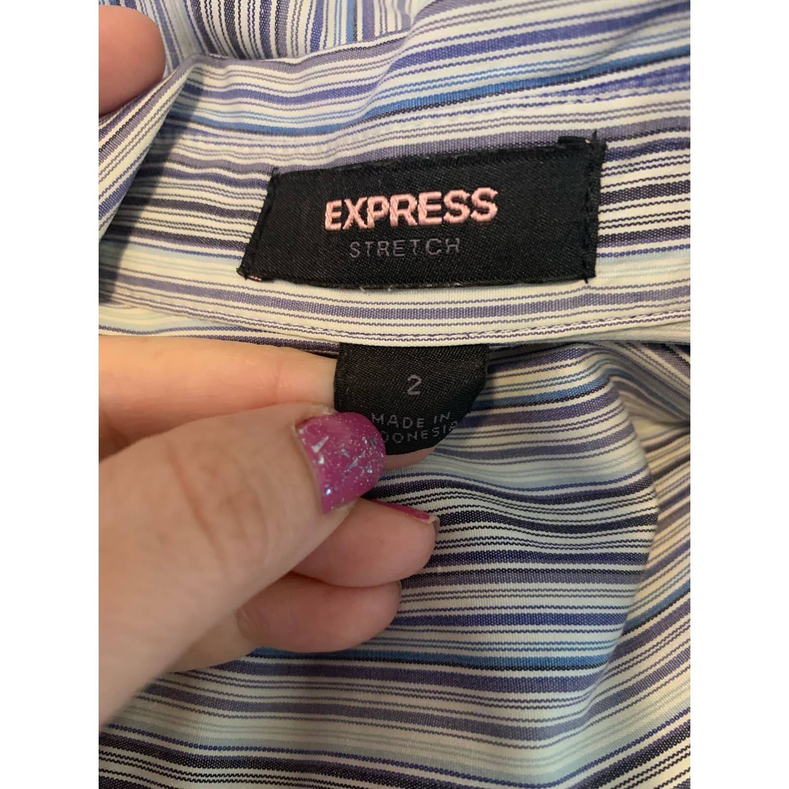 Express Express stretch pinstripes buttoned shirt size 2 Size XS / US 0-2 / IT 36-38 - 3 Thumbnail
