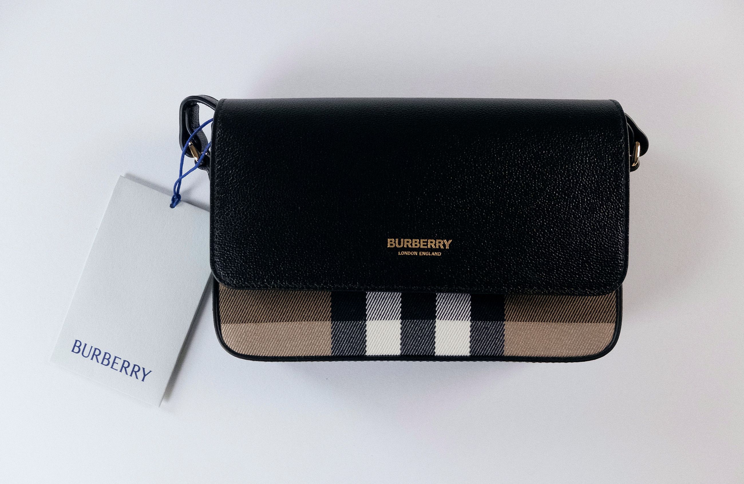 Burberry BURBERRY Hampshire black check leather crossbody bag Size ONE SIZE - 4 Thumbnail