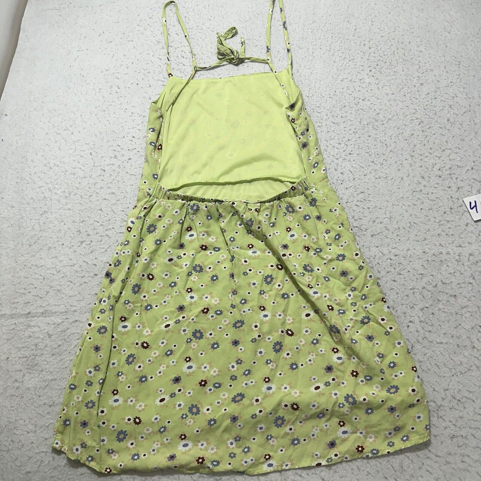 Other Kendall + Kylie Medium Green Floral Dainty Mini Dress Size M / US 6-8 / IT 42-44 - 9 Thumbnail