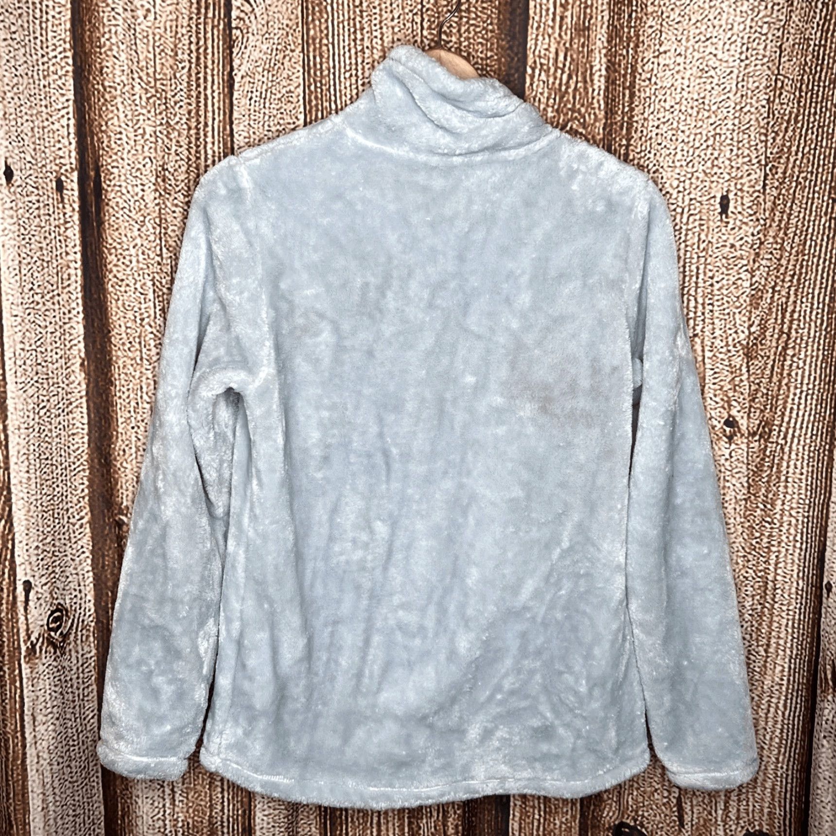 Vintage 32 Degrees Women Jacket Gray Full Zip Fleece Mid-Length Size S/Small Regular Zip Shirt Jacket Casual, 19" Pit to Pit, 16" Back Hem Size S / US 4 / IT 40 - 3 Thumbnail