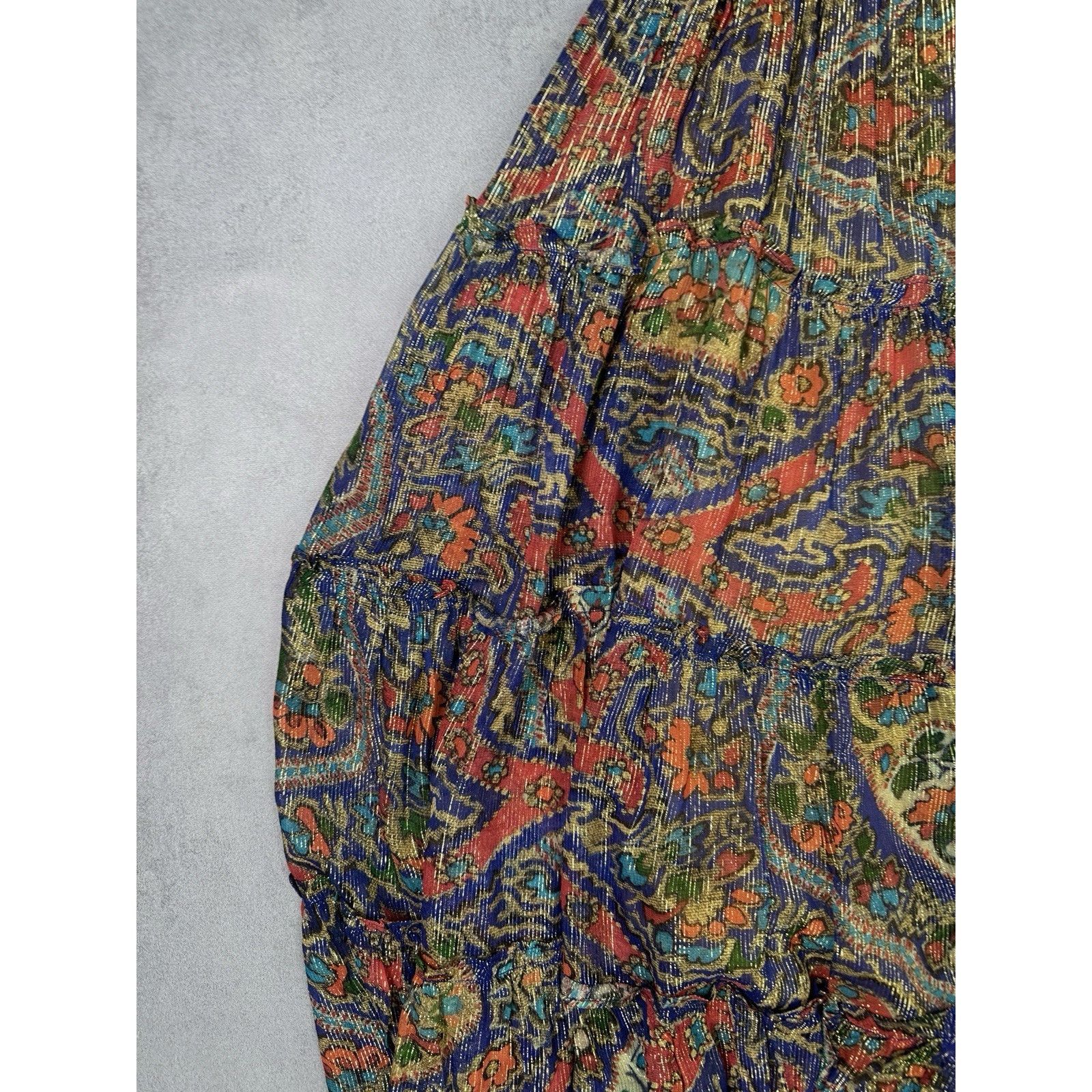 Oliphant OLIPHANT RUFFLE TIERED MAXI PERSIAN COBALT SIZE L DRESS Size L / US 10 / IT 46 - 19 Thumbnail
