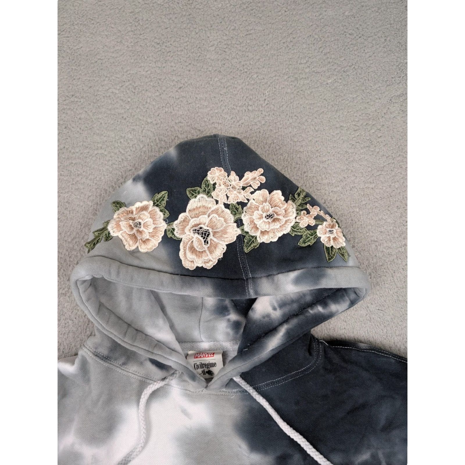 Vintage Civil Regime Marvel Miles Morales Marble Rose Hoodie Mens S Gray Size US S / EU 44-46 / 1 - 7 Thumbnail