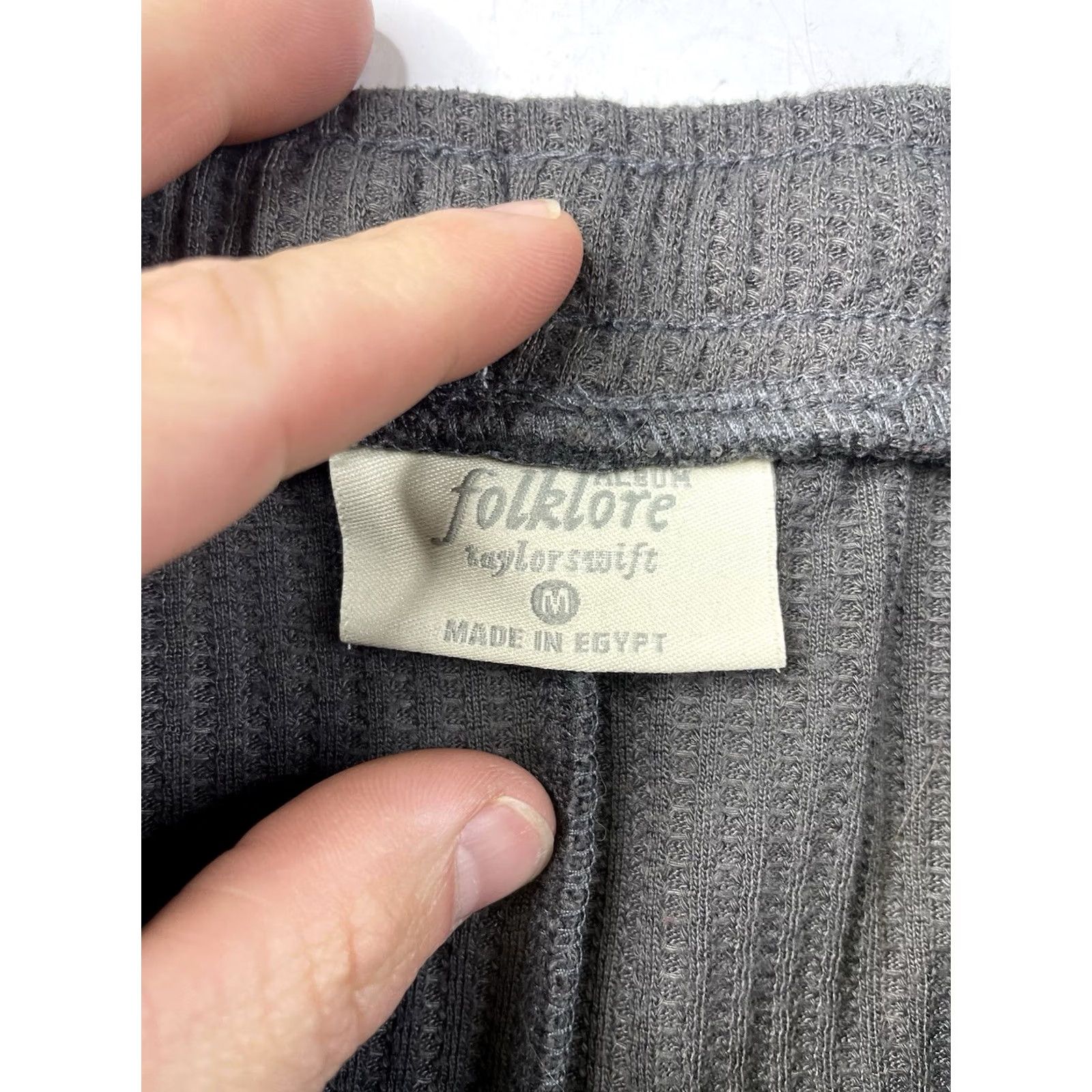 Vintage Taylor Swift Pajama Set Gray Waffle Knit Medium Limited Edition Folklore Women Size ONE SIZE - 4 Thumbnail