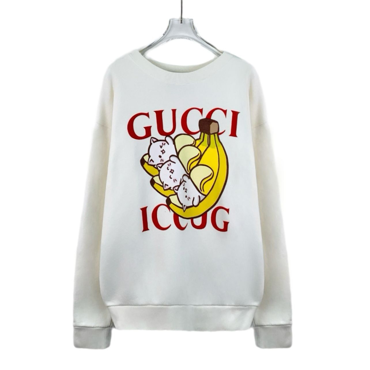 Gucci Gucci Off-White Banana Cat Graphic Long-Sleeve Sweatshirt S Size S / US 4 / IT 40 - 1 Thumbnail