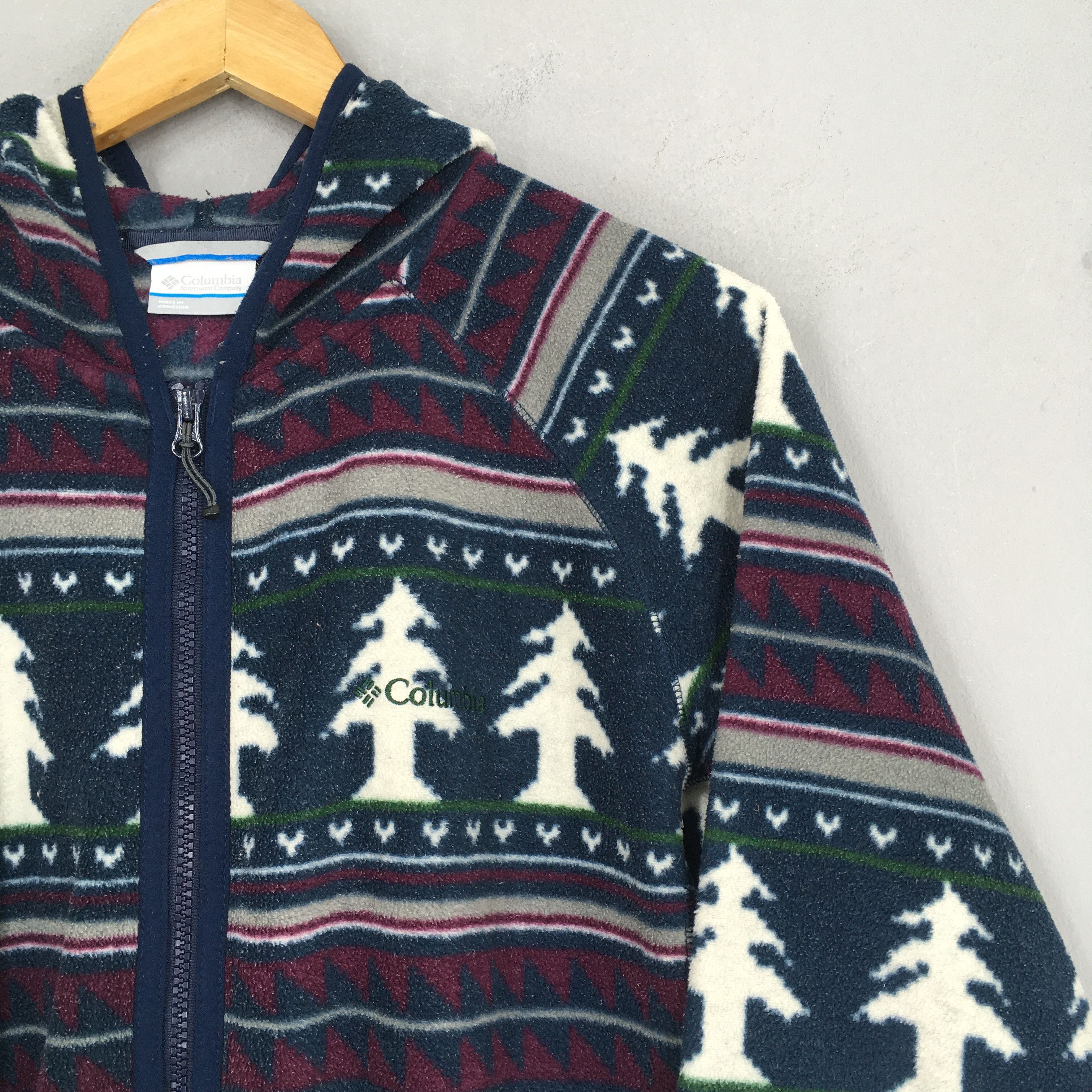 Columbia × Vintage Vintage Columbia Tribal Native Fleece Hoodies Large Size US L / EU 52-54 / 3 - 2 Thumbnail