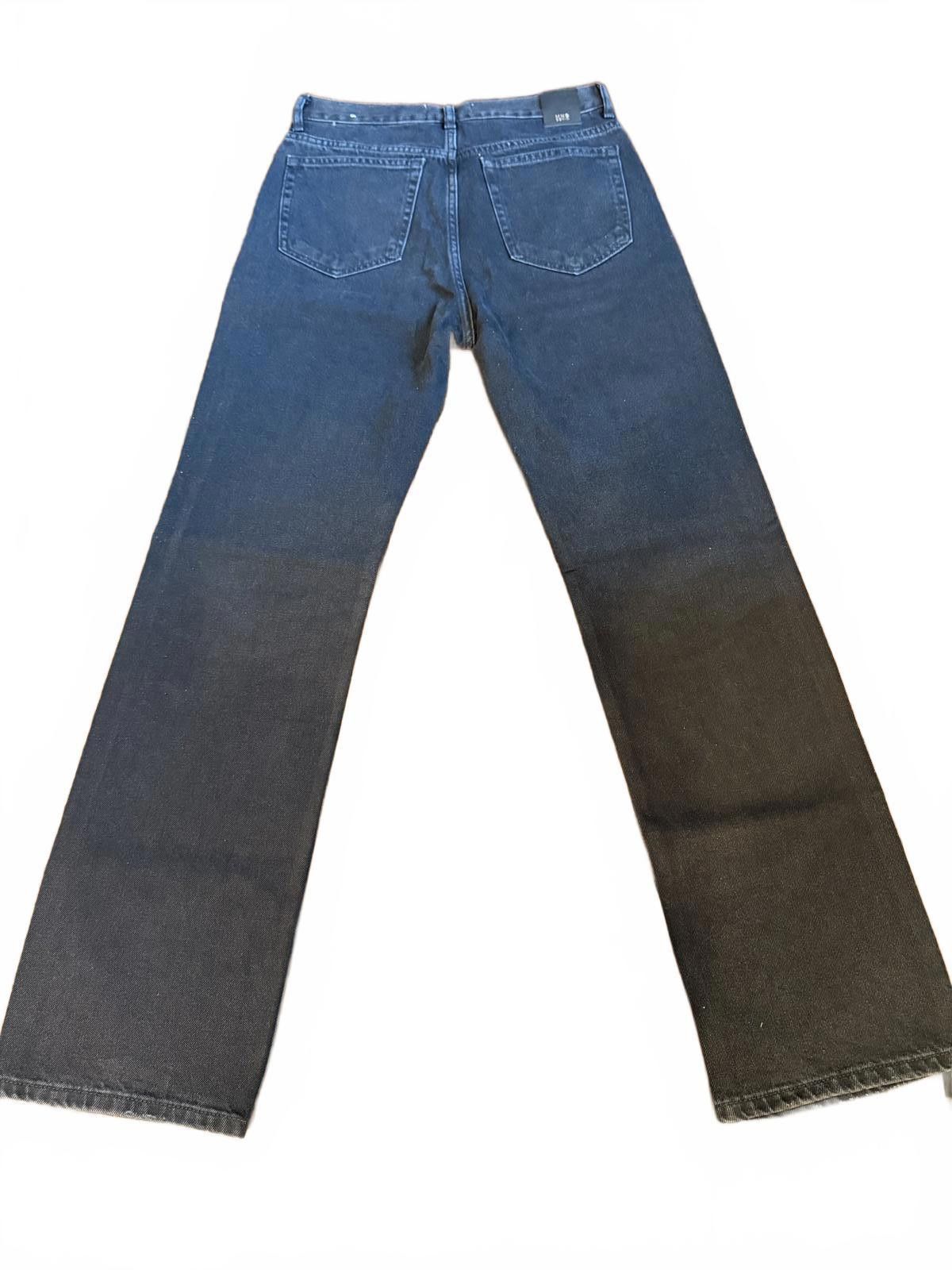 Mango Mango Wide Leg Black Denim Jeans with Rhinestones Size 28" / US 6 / IT 42 - 9 Thumbnail