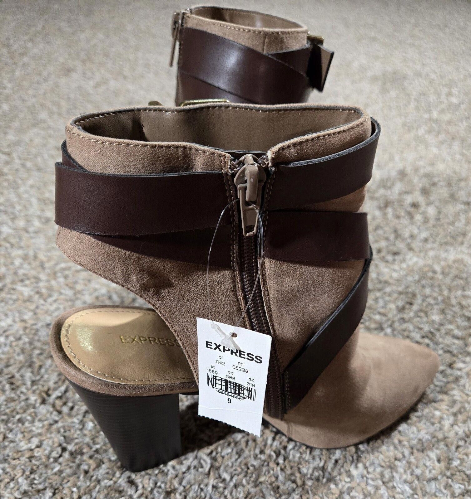 Express Express Pointed Toe Open Back Tan High Heel Shoe Size 9 Size US 9 / IT 39 - 5 Thumbnail