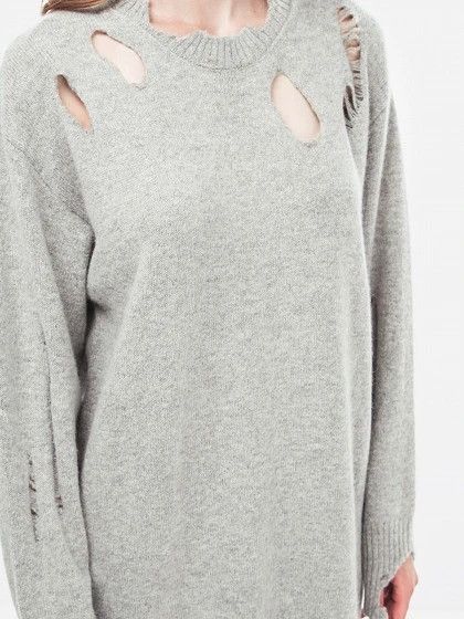 Diesel 🇮🇹 Diesel Distressed Alpaca Wool Knit Sweater Made in Italy Size L / US 10 / IT 46 - 5 Thumbnail