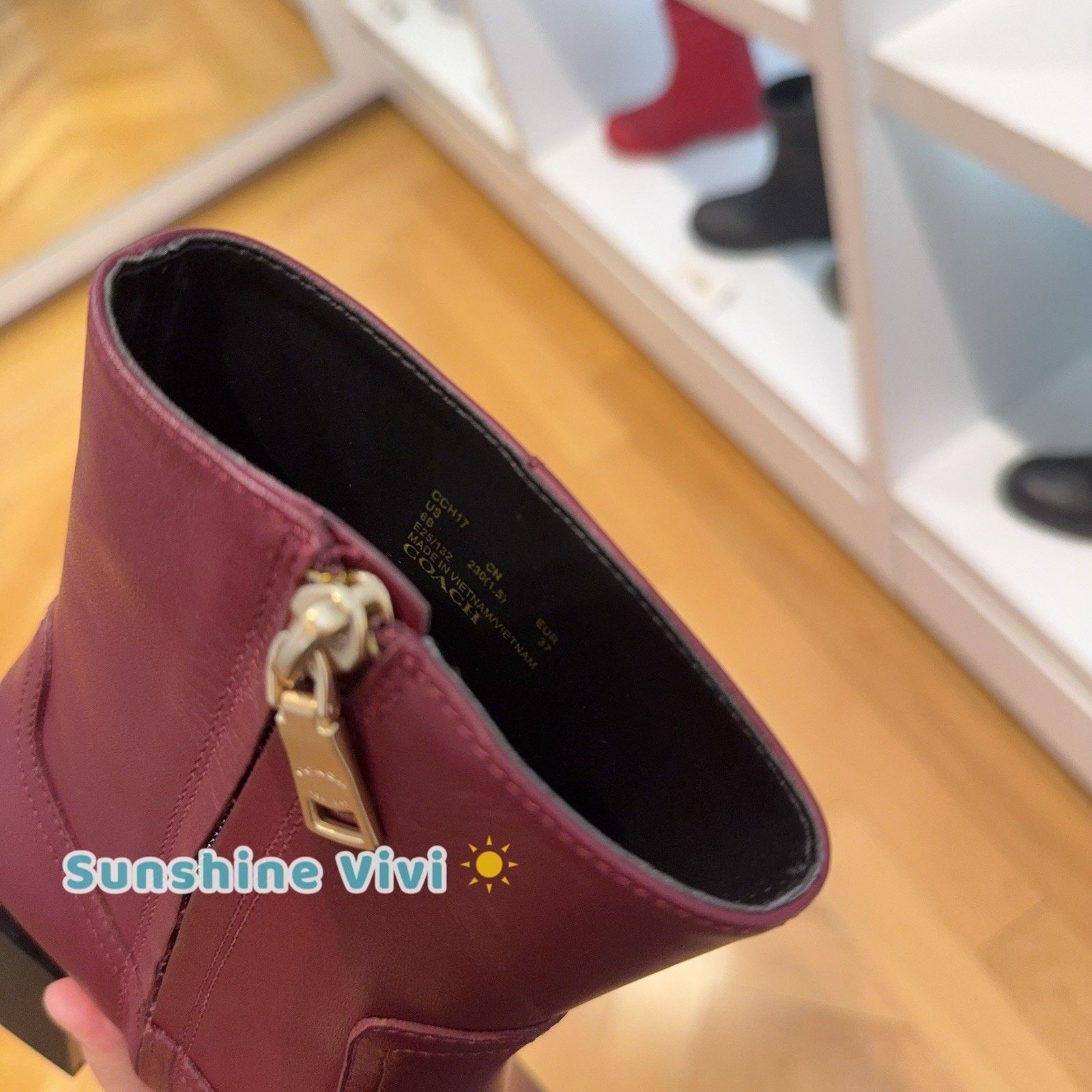 Coach NEW COACH Women's Block Heel Boot Dark Wine CCH17 Size 6 Size US 6 / IT 36 - 4 Thumbnail