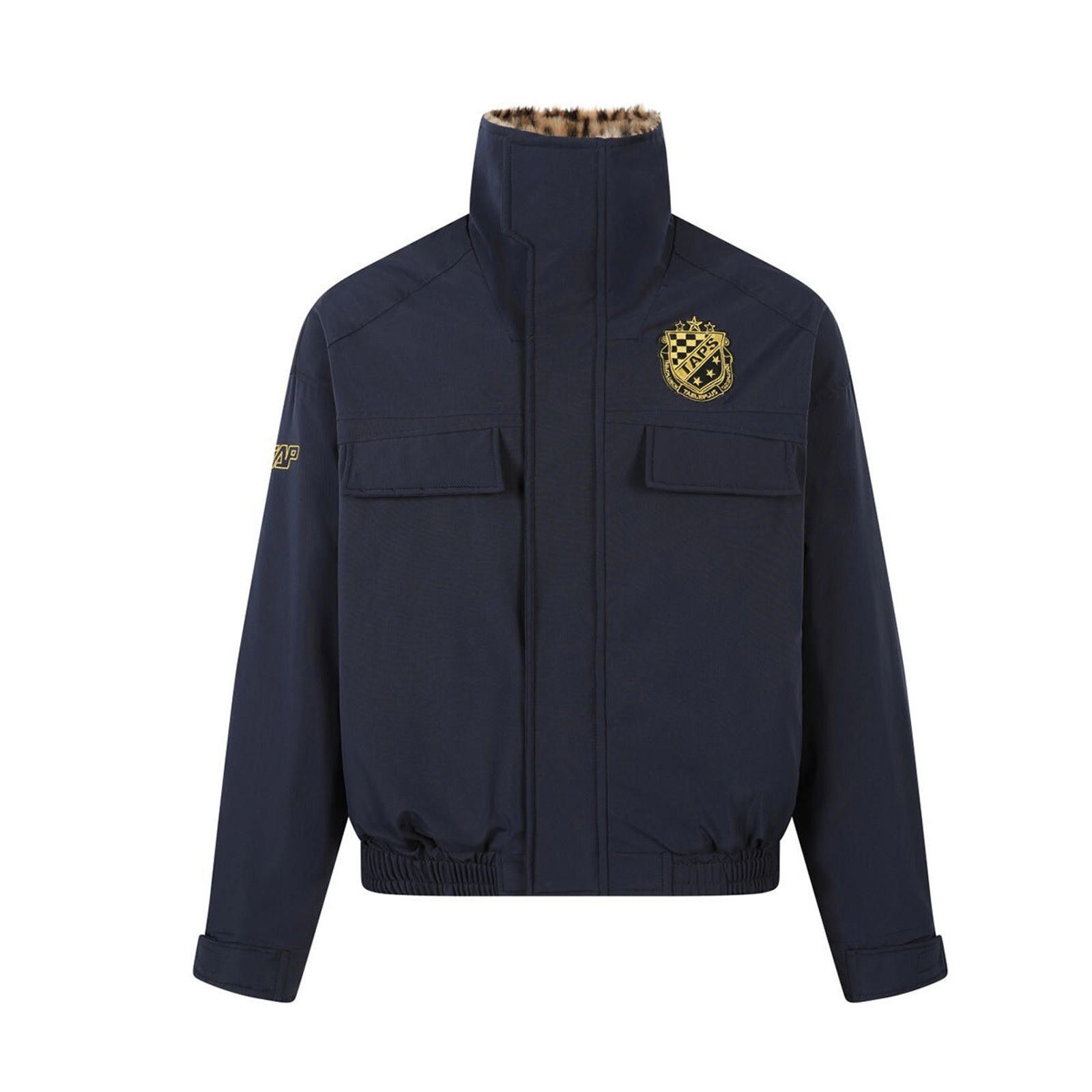 Japanese Brand Navy Blue Varsity Jacket with Leopard Faux Fur Lining Size US M / EU 48-50 / 2 - 3 Thumbnail