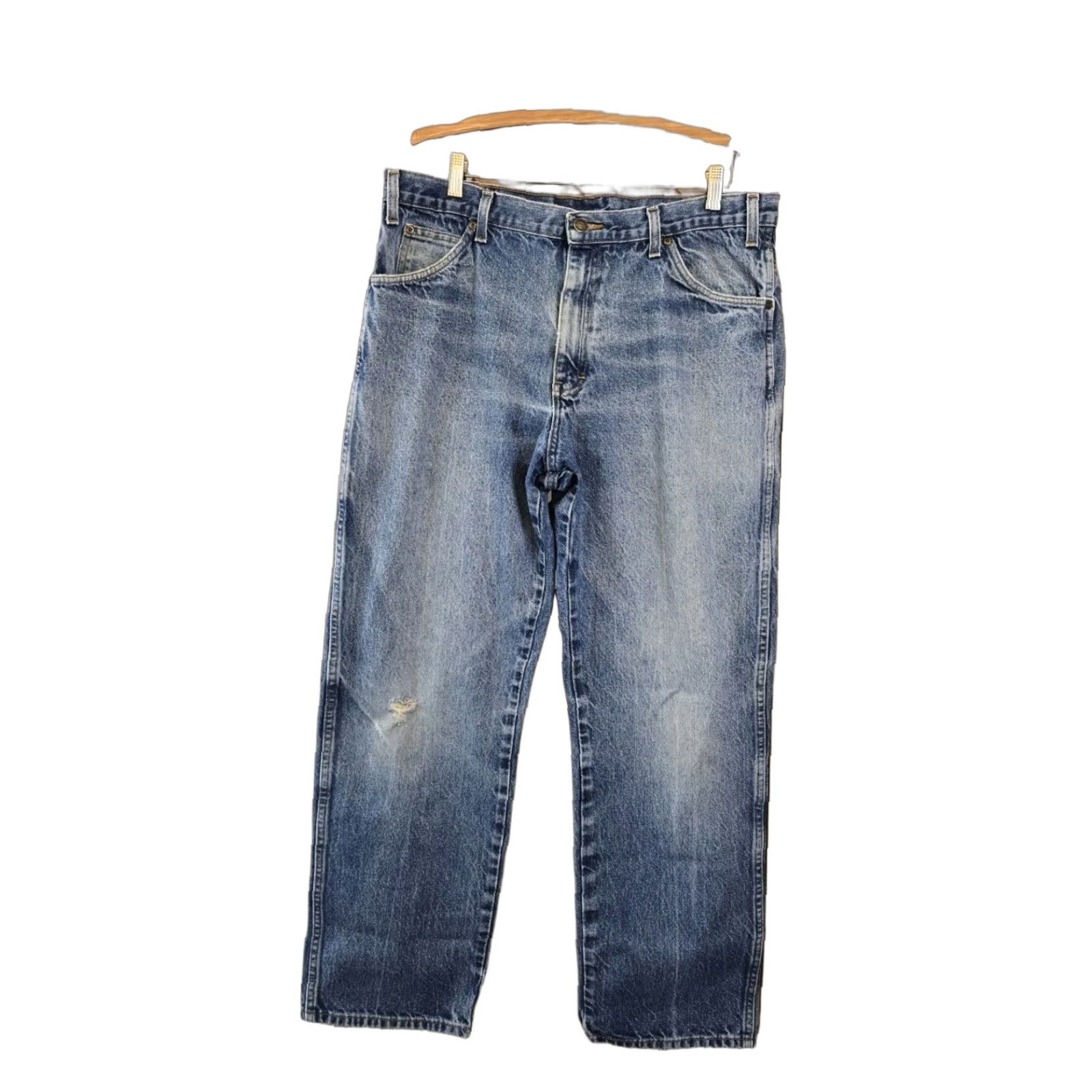 Dickies Dickies Jeans - Women - 36x31 - 90s Blue Light Wash - Plus Size - 5-Pocket Denim - Button Zip - Inseam 31 - Straight Style - Vintage? No Size 25" / US 0 / IT 36 - 1 Thumbnail