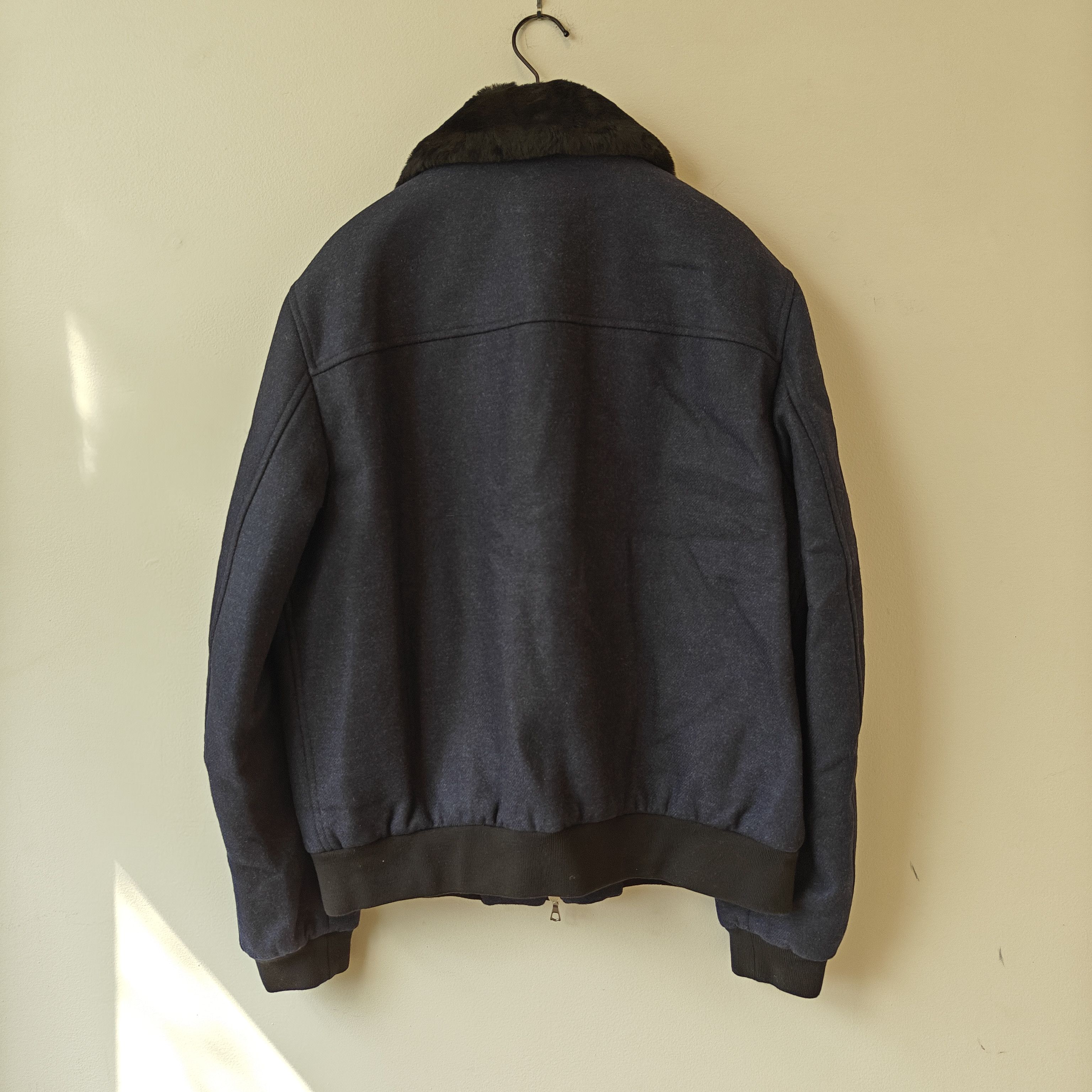 Proper Cloth made in Italy navy flight jacket wool riri zips Size US L / EU 52-54 / 3 - 13 Thumbnail