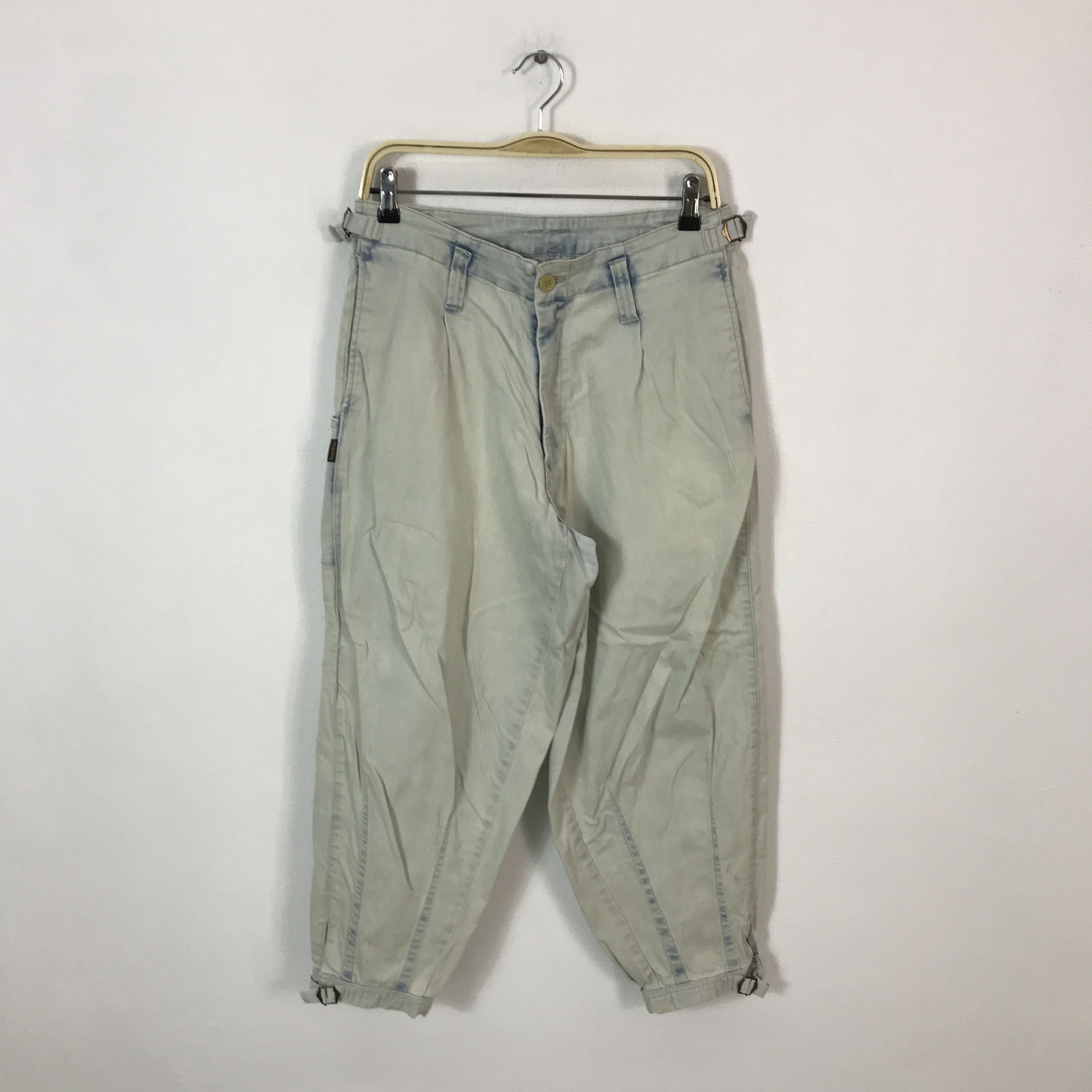 Japanese Brand purple & yellow Baggy light wash denim pants Size US 28 / EU 44 - 1 Thumbnail